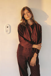 Pyjama Claudine Jasper Bordeaux - Scarlette Ateliers
