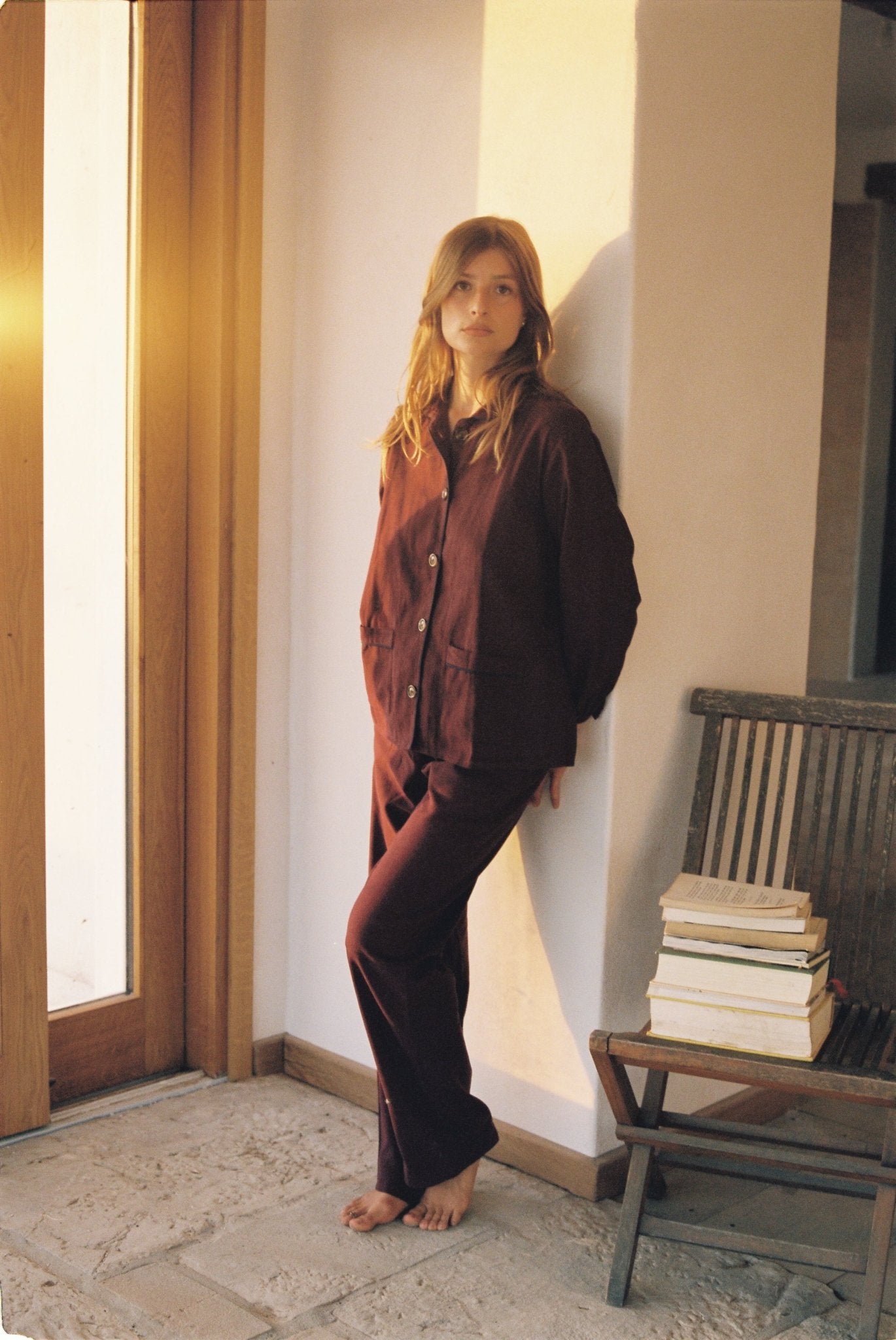 Pyjama Claudine Jasper Bordeaux - Scarlette Ateliers