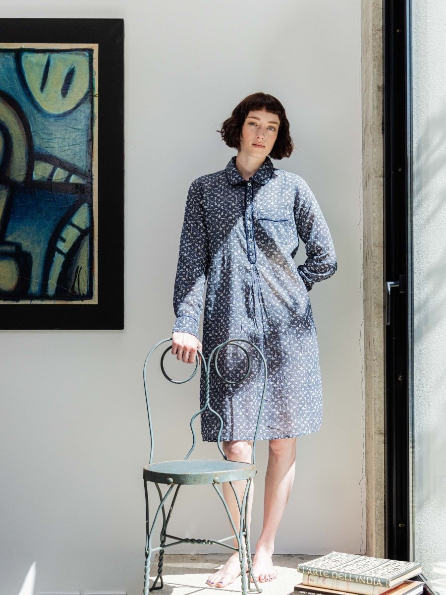 Robe de nuit 5 Marge Bleu - Scarlette Ateliers