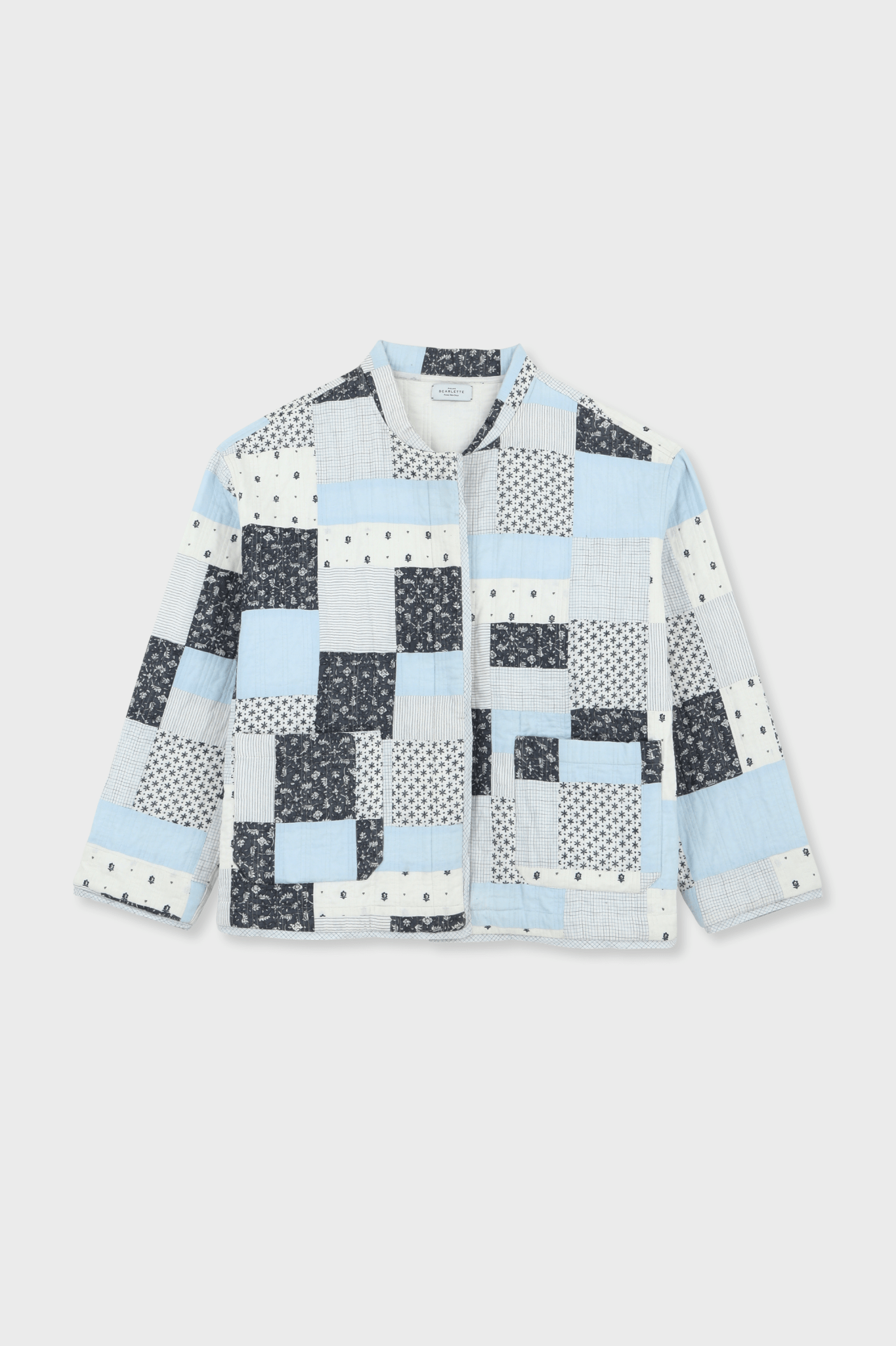 Blue Patchwork Jacket – Scarlette Ateliers