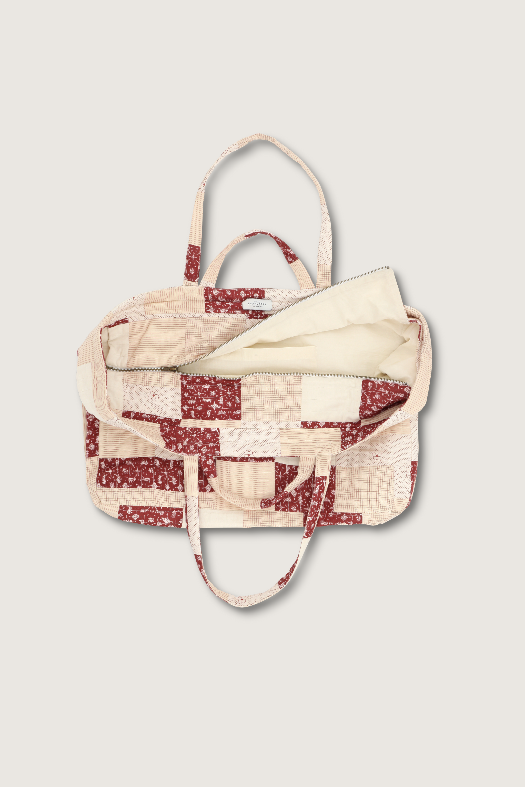 Red Patchwork Quilted Bag