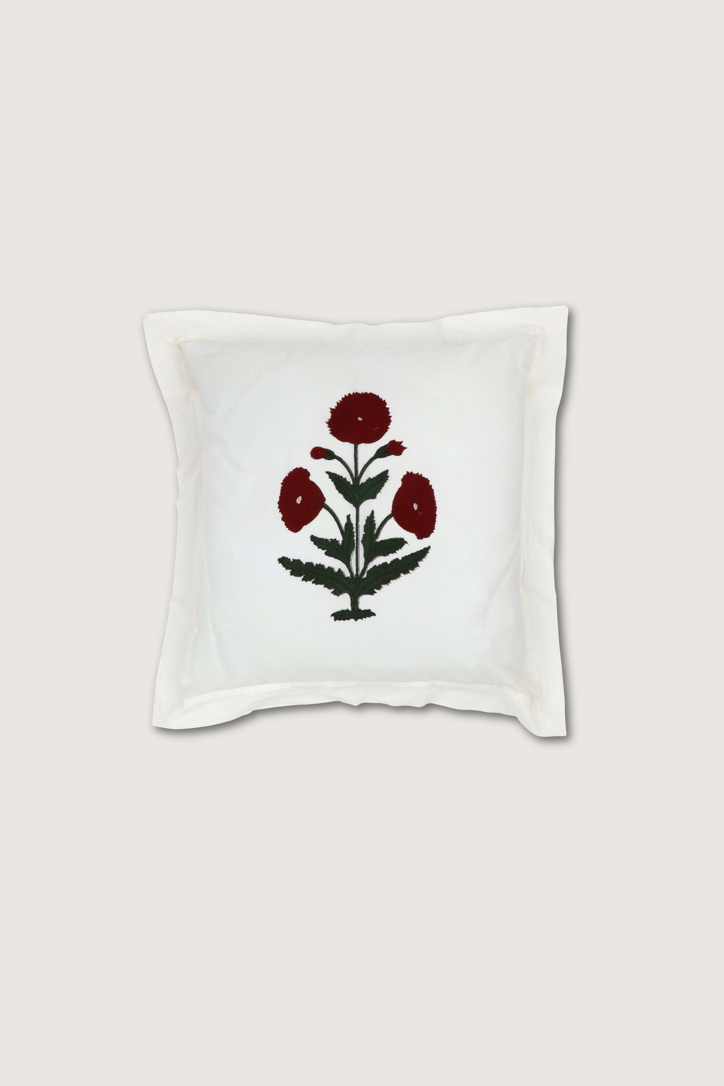 Pair of Pillow cases Poppy red print