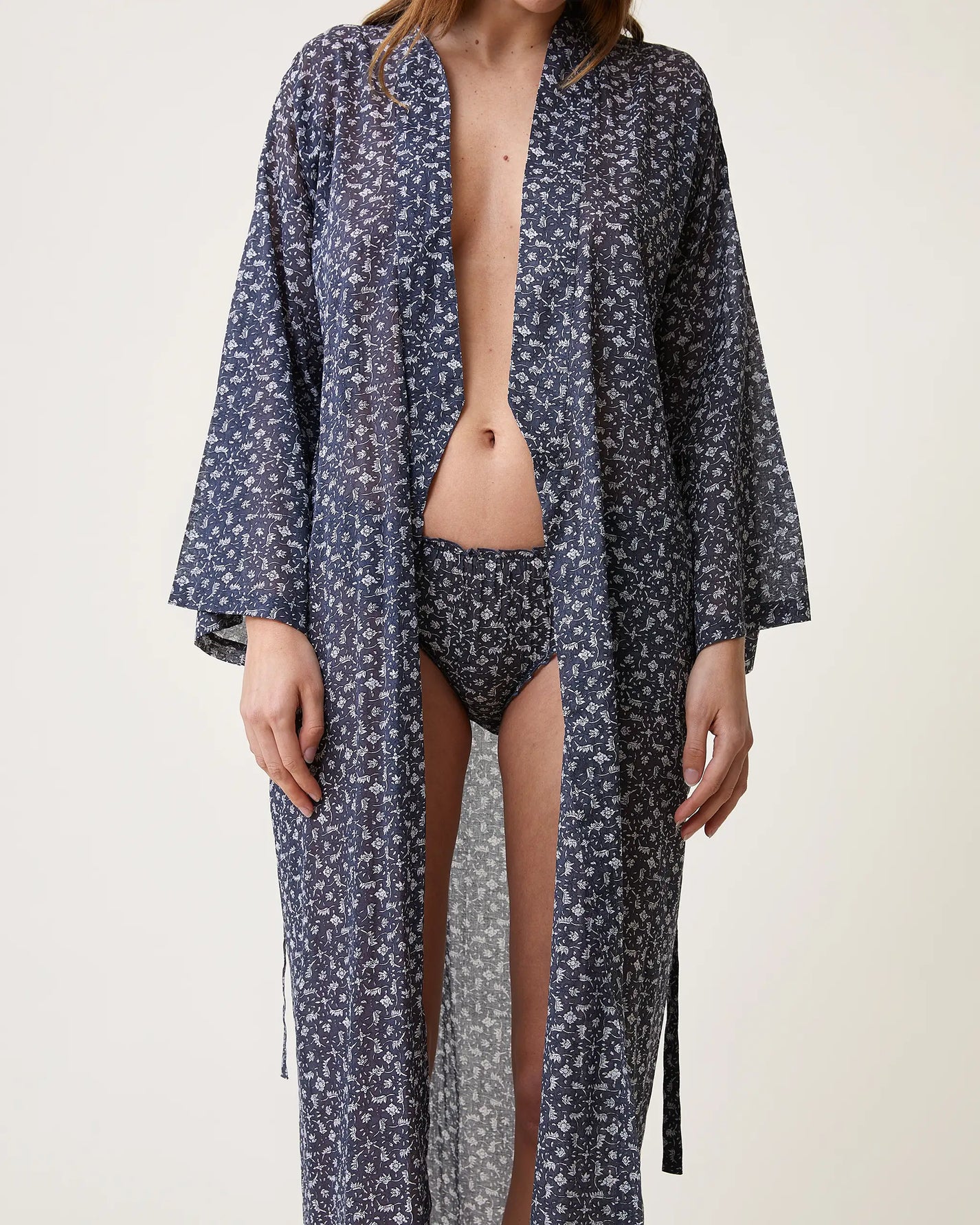 Kimono Clark imprimé Marge bleu