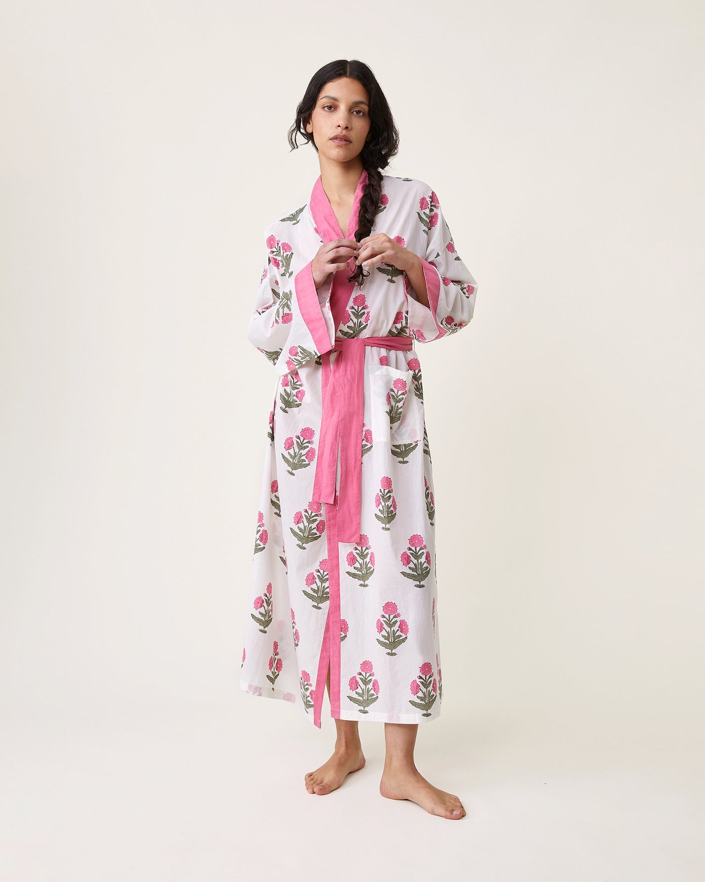 Kimono Clark imprimé Poppy rose