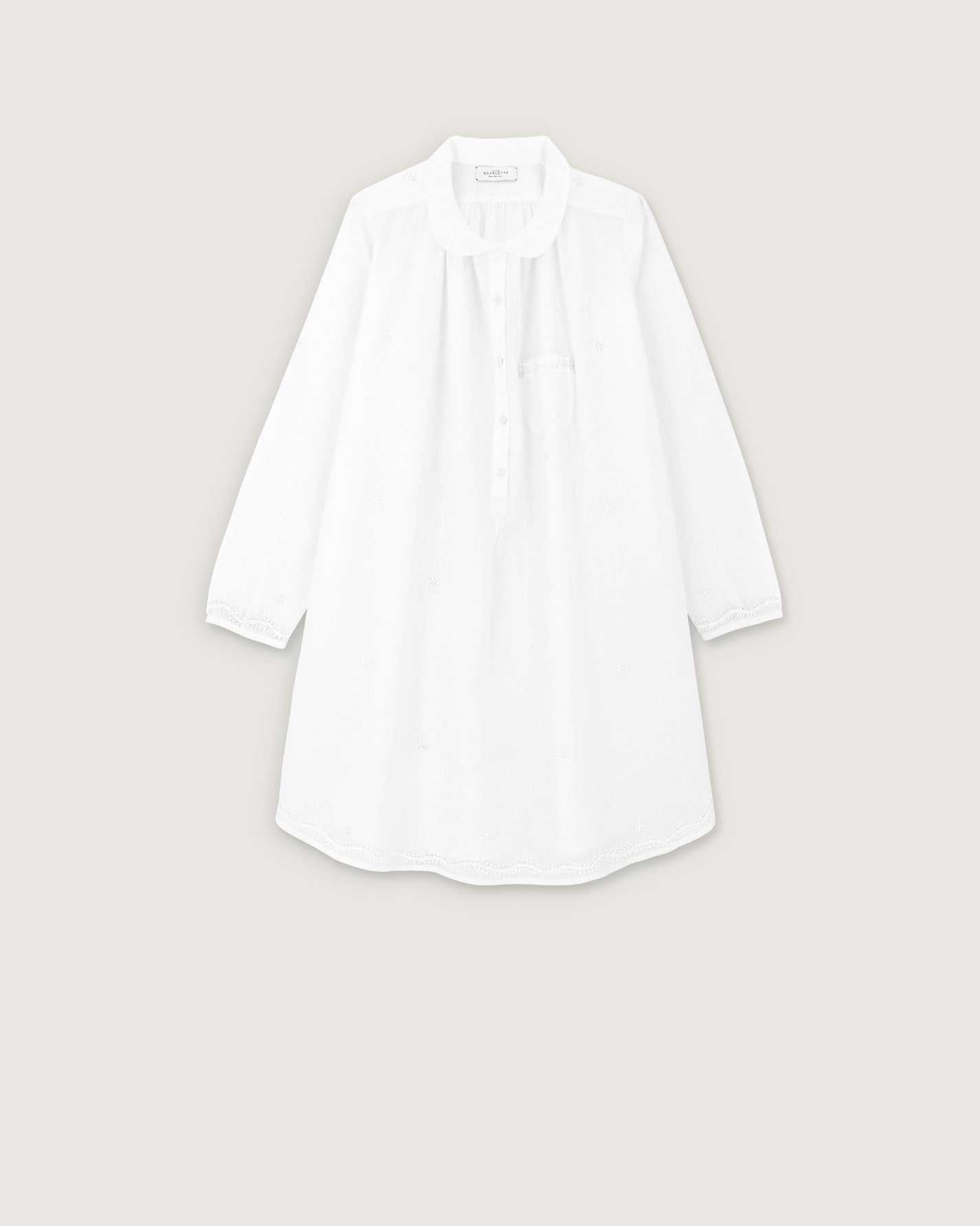 Calie night dress white embroideries