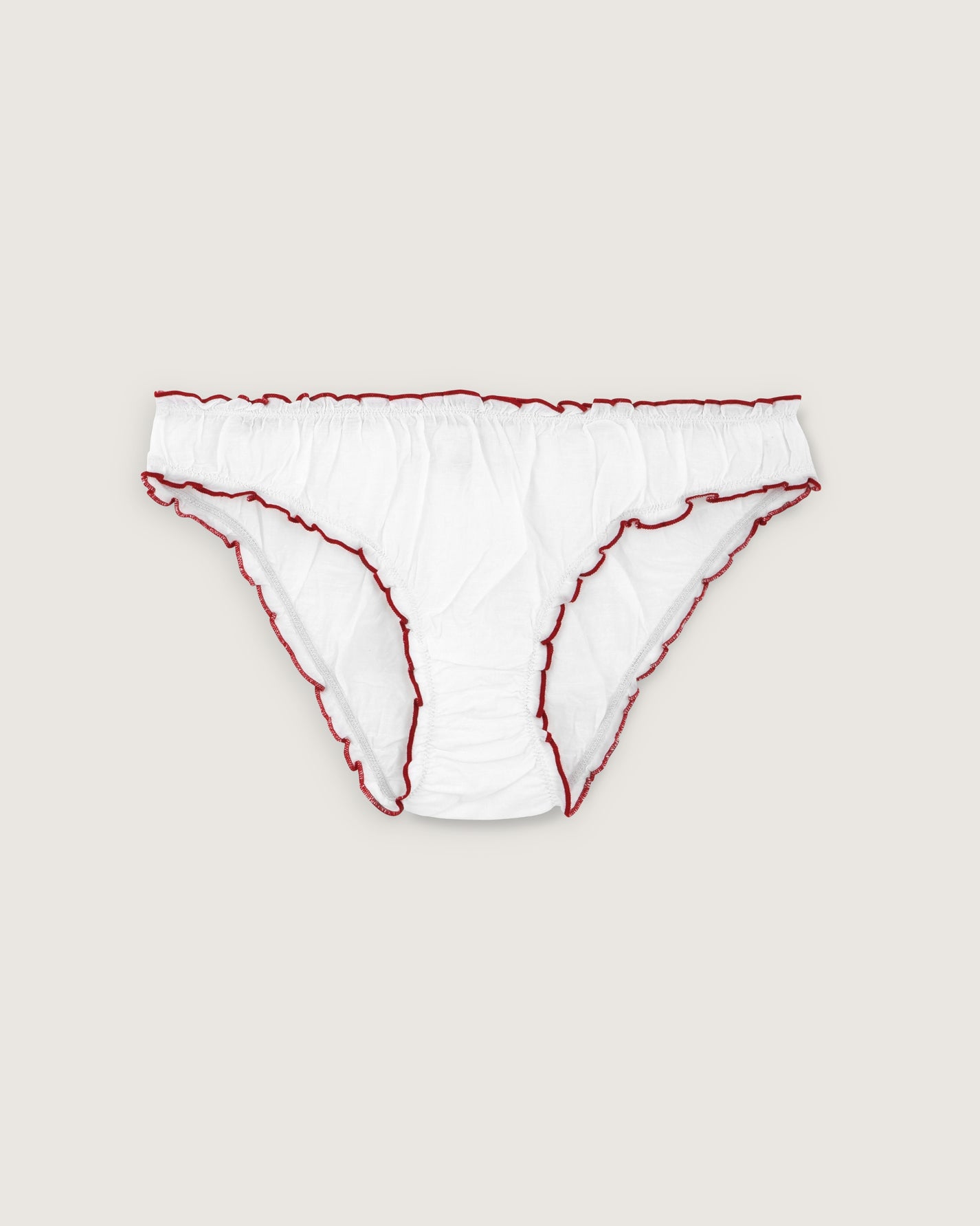 Culotte Bonnie blanche bords rouges