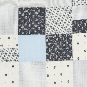 Blue Patchwork Quilted Blanket