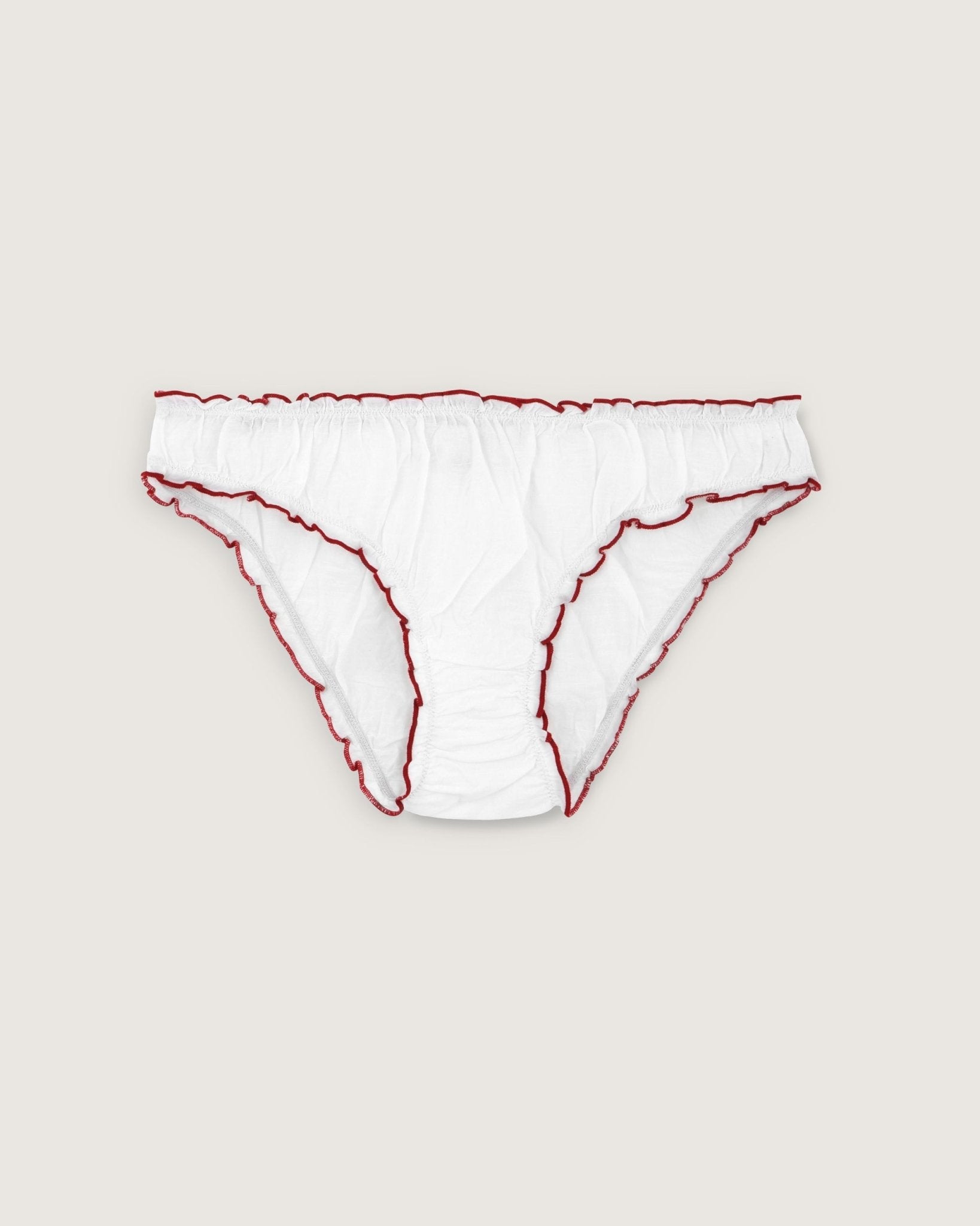 Culotte Bonnie blanche bords rouges - Scarlette Ateliers
