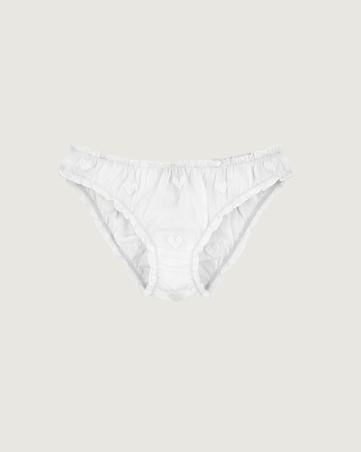 Culotte Bonnie broderies coeurs blancs - Scarlette Ateliers