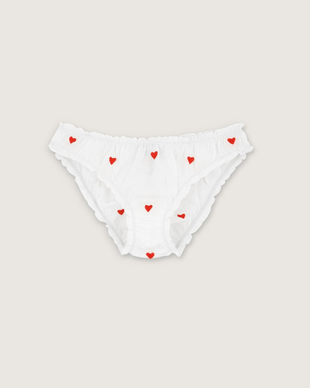 Culotte Bonnie broderies coeurs rouges - Scarlette Ateliers