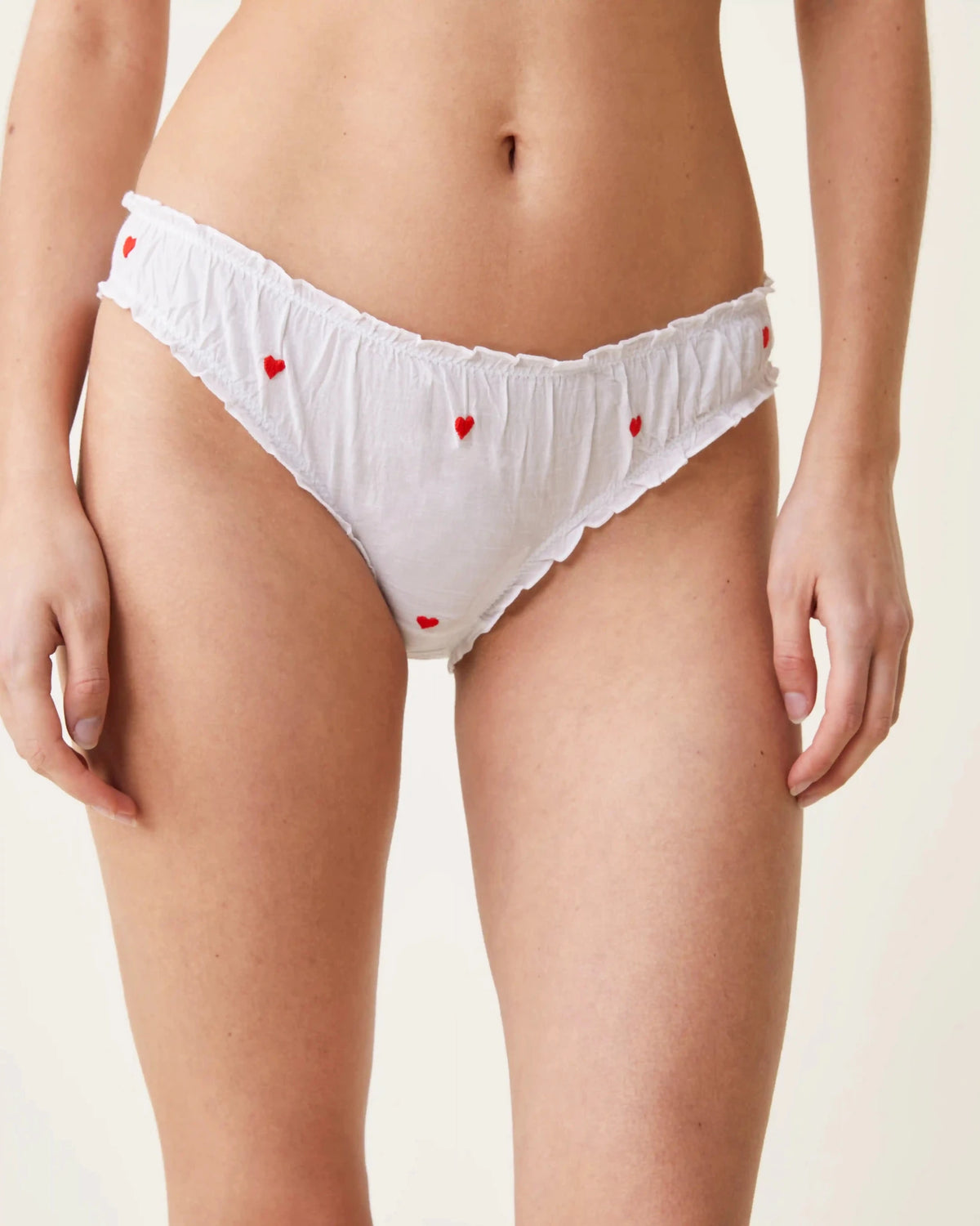 Culotte Bonnie broderies cœurs rouges - Scarlette Ateliers
