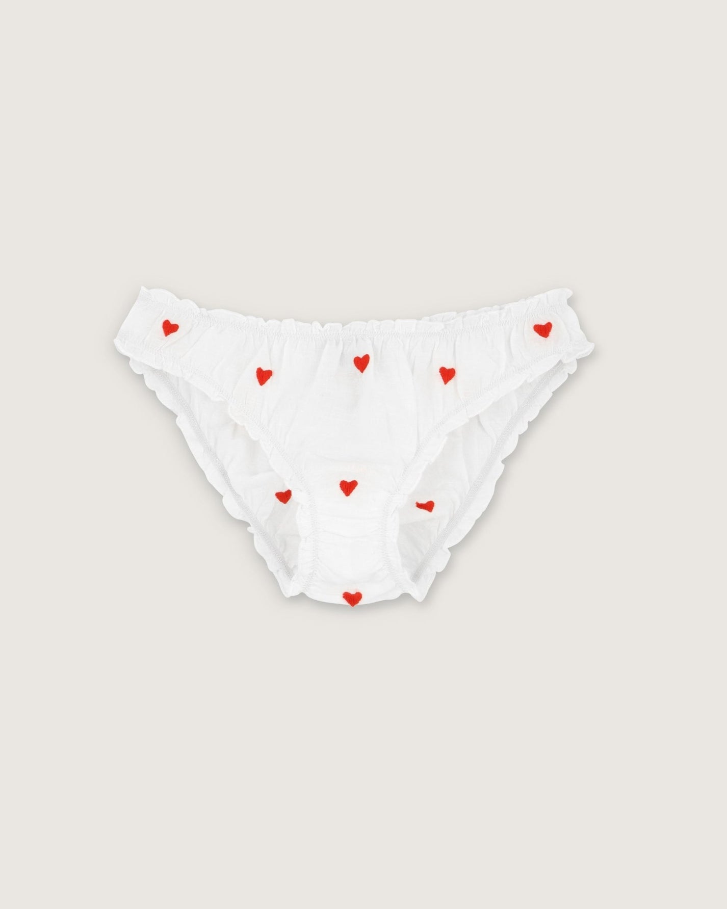 Culotte Bonnie broderies cœurs rouges - Scarlette Ateliers