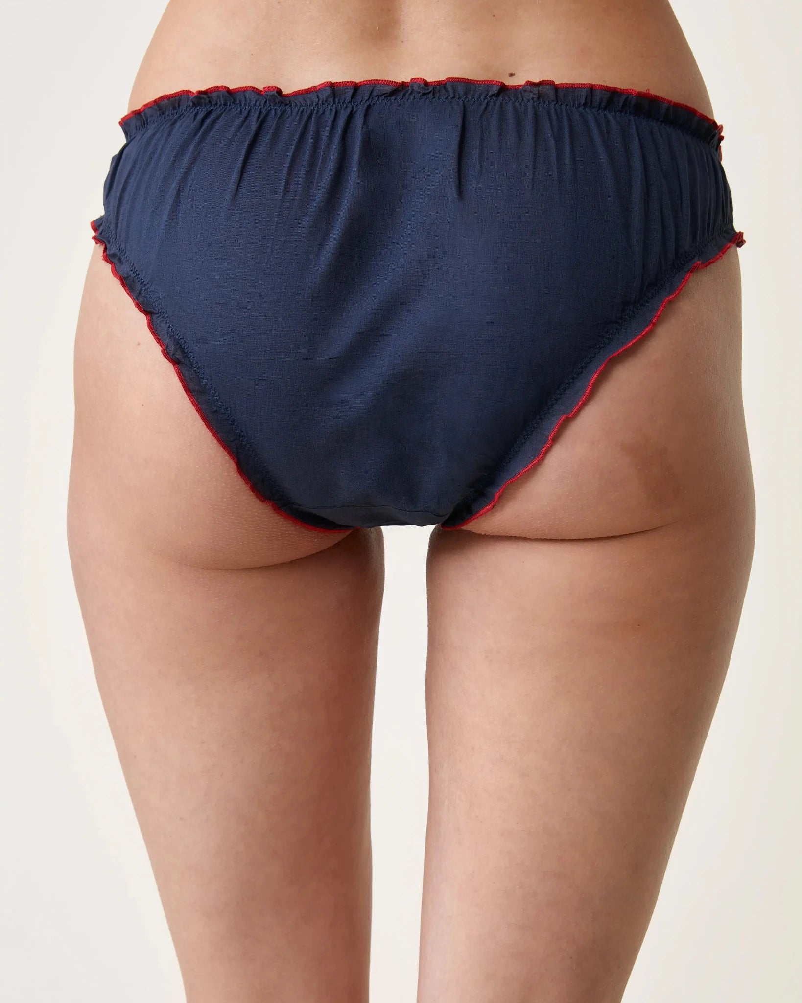 Culotte Bonnie indigo bords rouges - Scarlette Ateliers