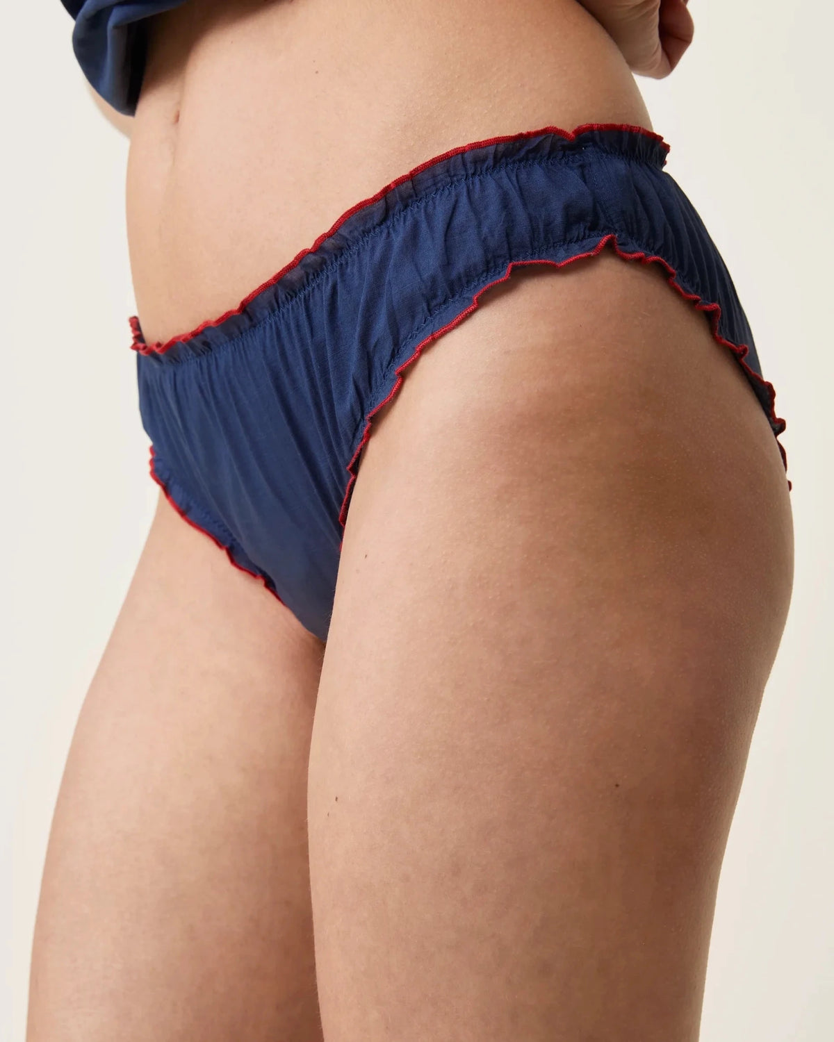 Culotte Bonnie indigo bords rouges - Scarlette Ateliers