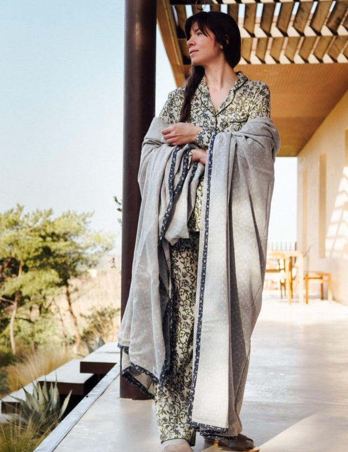 Dohar double Marge Bleu - Scarlette Ateliers