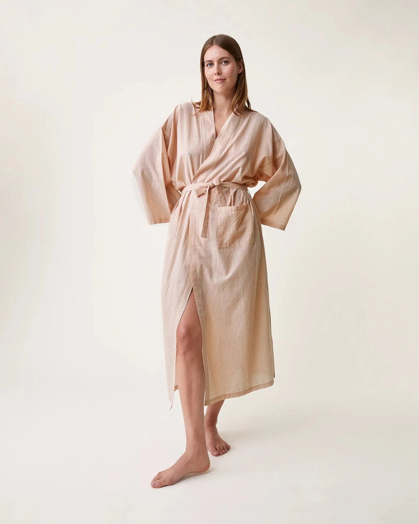 Kimono Clark carreaux rouges - Scarlette Ateliers