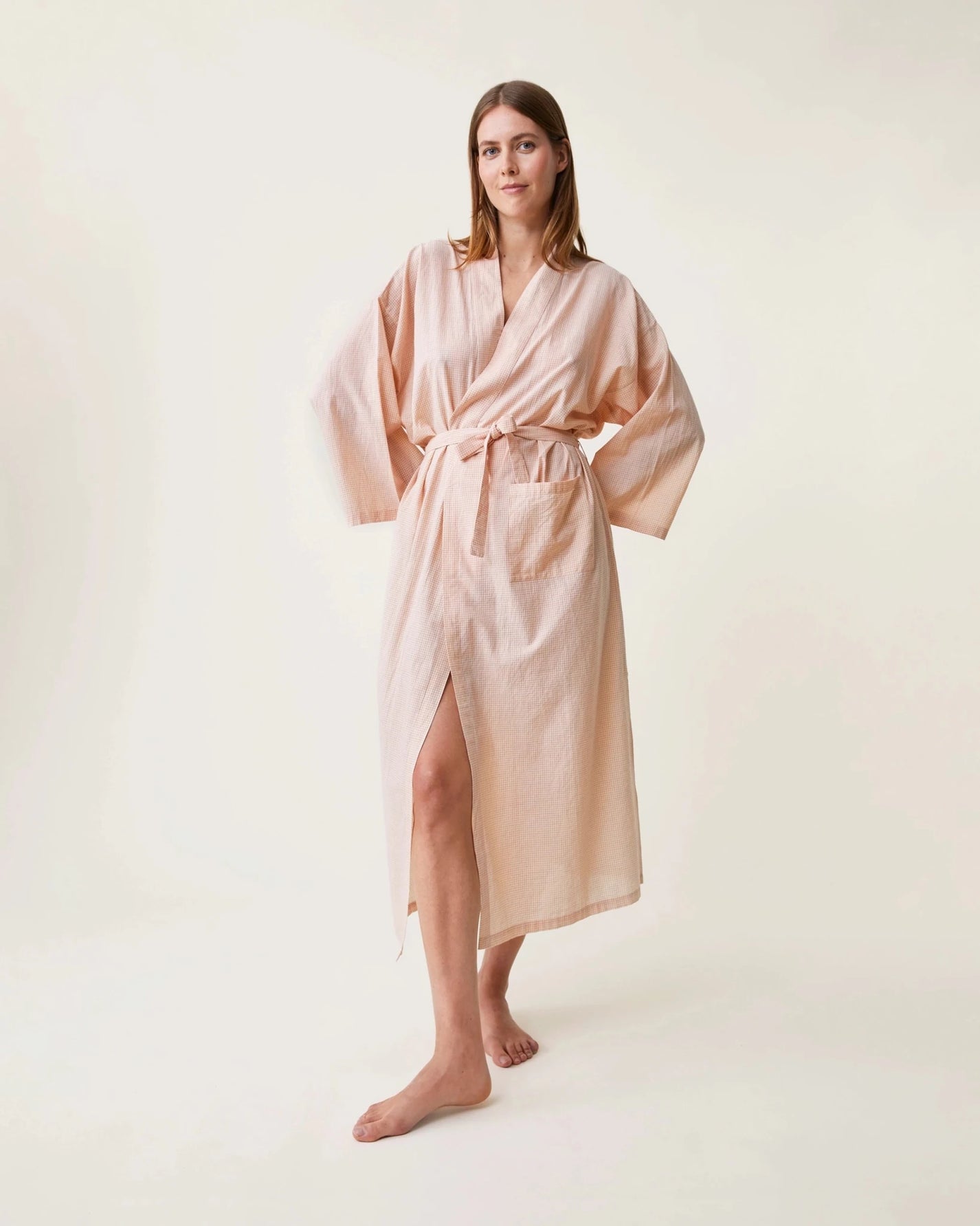 Kimono Clark carreaux rouges - Scarlette Ateliers