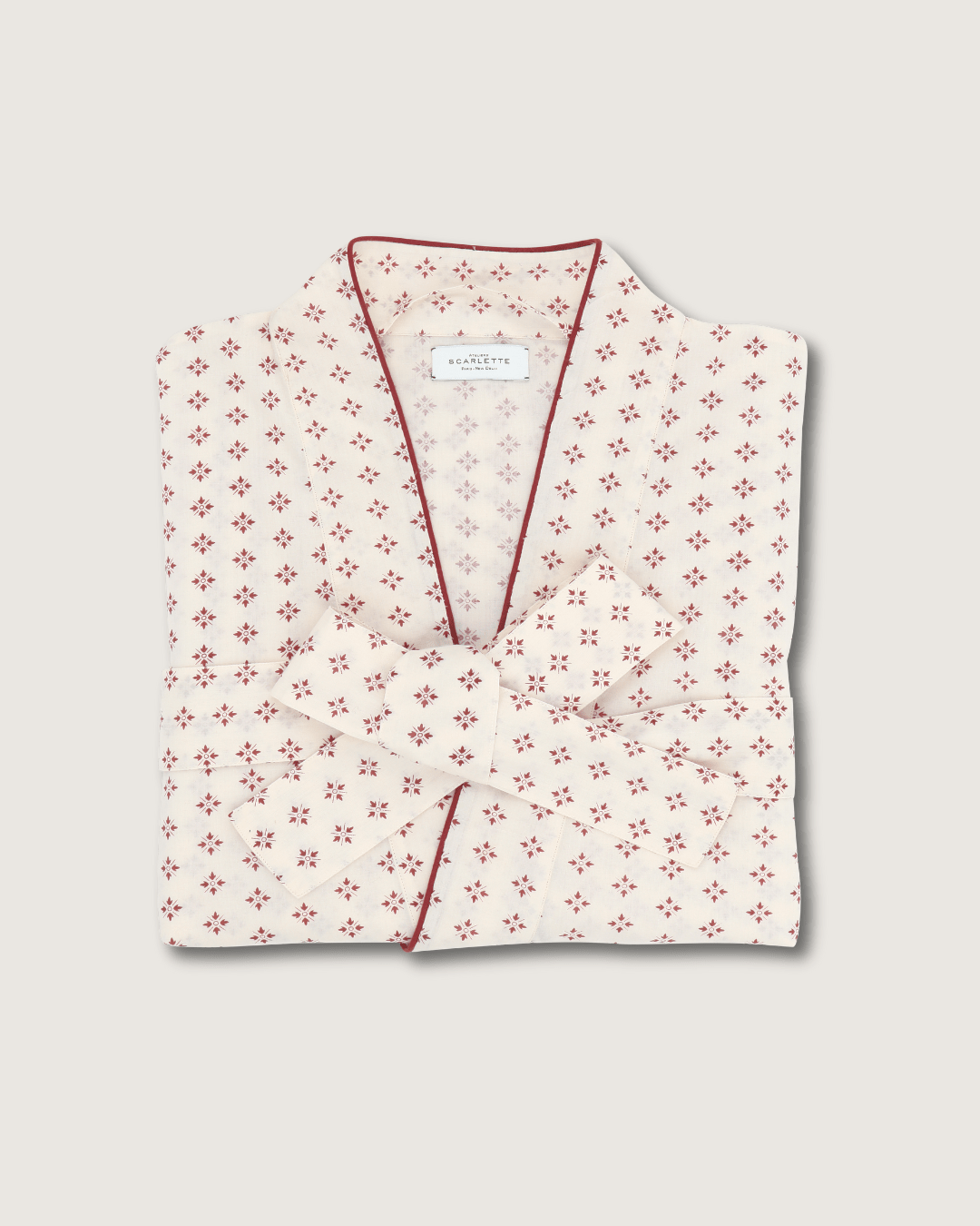 Kimono Clark imprimé Chloé rouge - Scarlette Ateliers