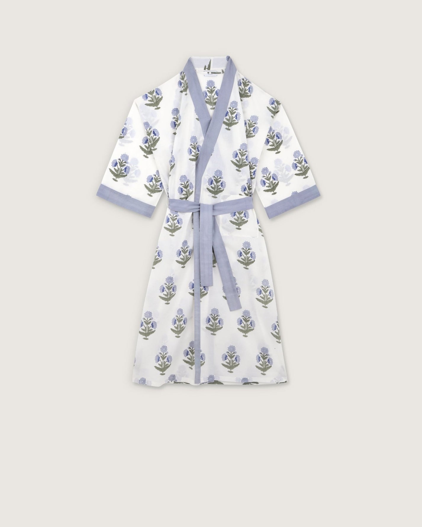 Kimono Clark imprimé Poppy ciel - Scarlette Ateliers