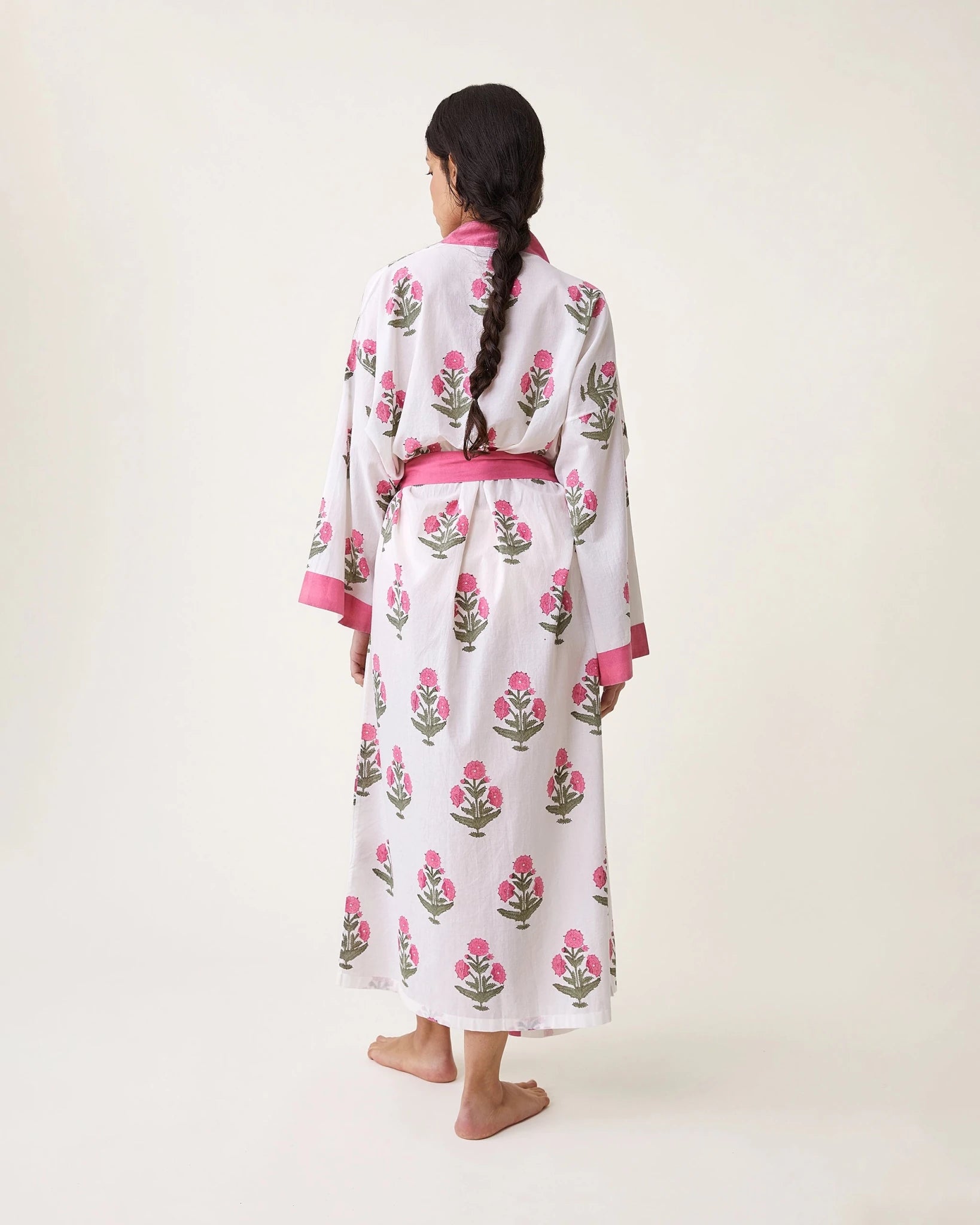 Kimono Clark imprimé Poppy rose - Scarlette Ateliers