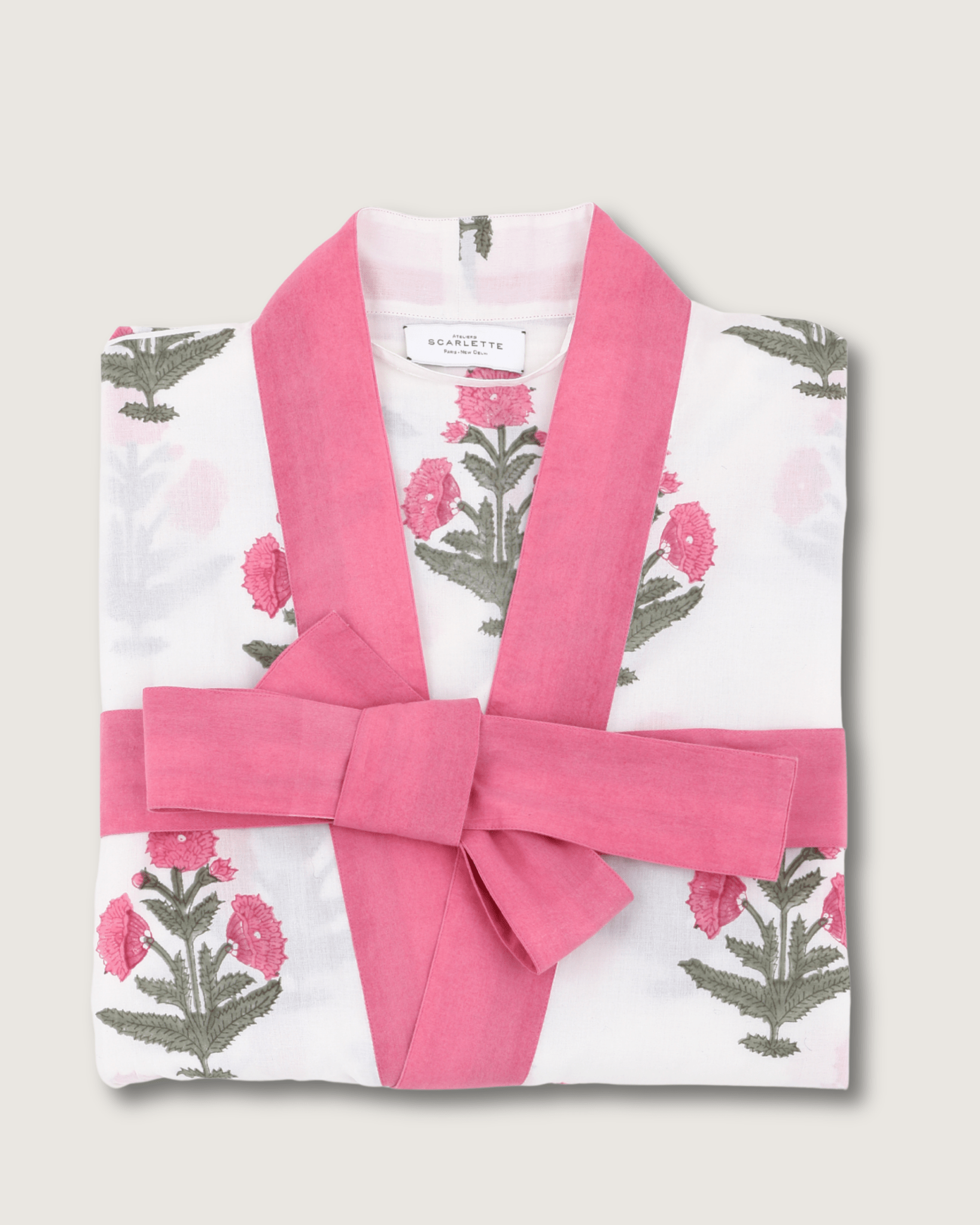 Kimono Clark imprimé Poppy rose - Scarlette Ateliers