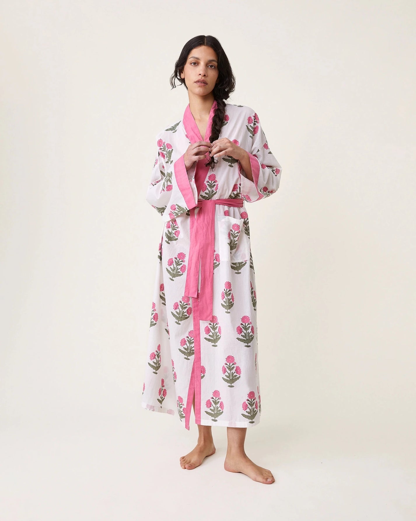 Kimono Clark imprimé Poppy rose - Scarlette Ateliers