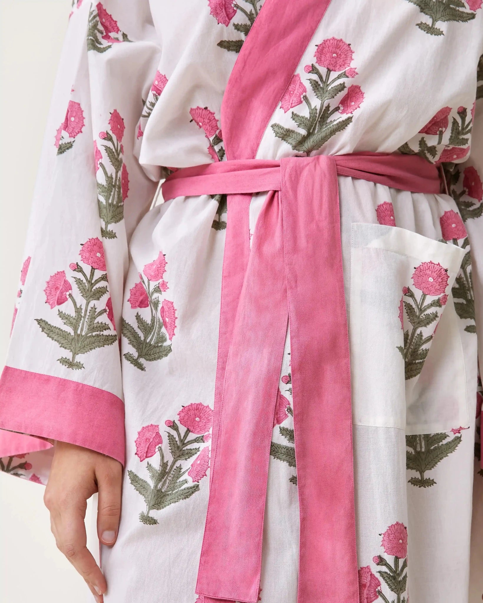 Kimono Clark imprimé Poppy rose - Scarlette Ateliers