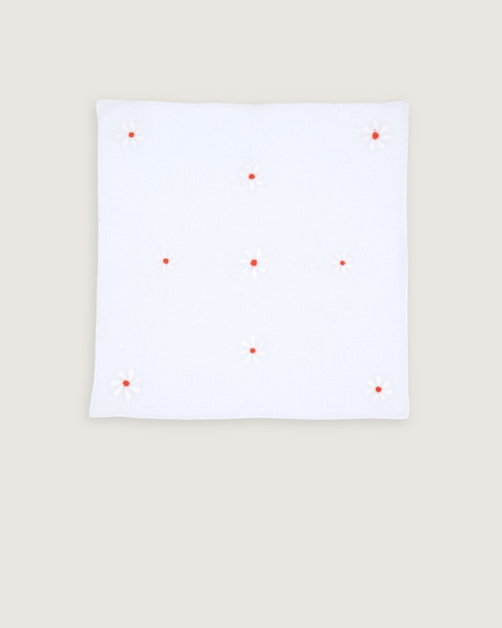 Mouchoir fleurs rouges - Scarlette Ateliers