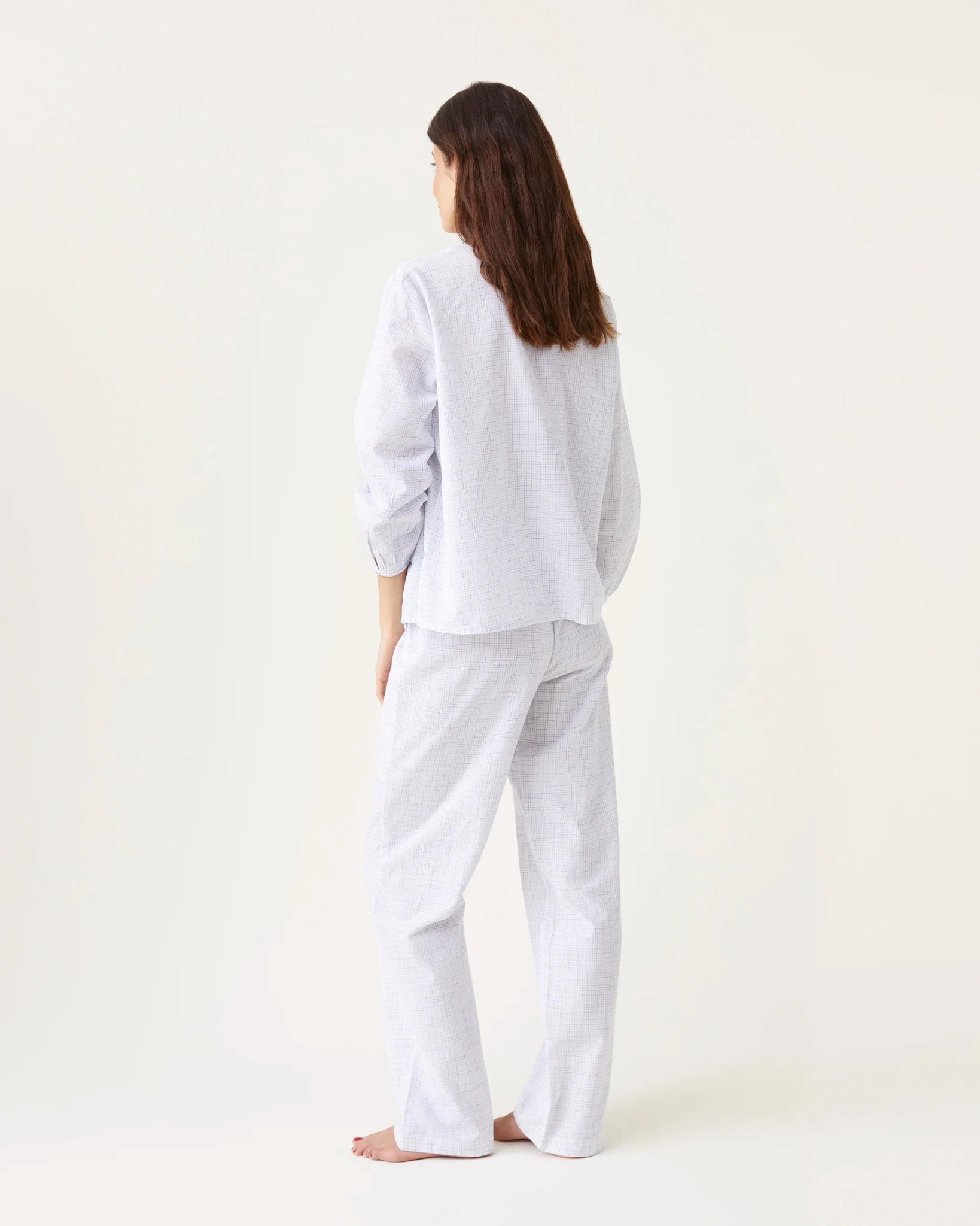 Pyjama Claudine carreaux bleus - Scarlette Ateliers