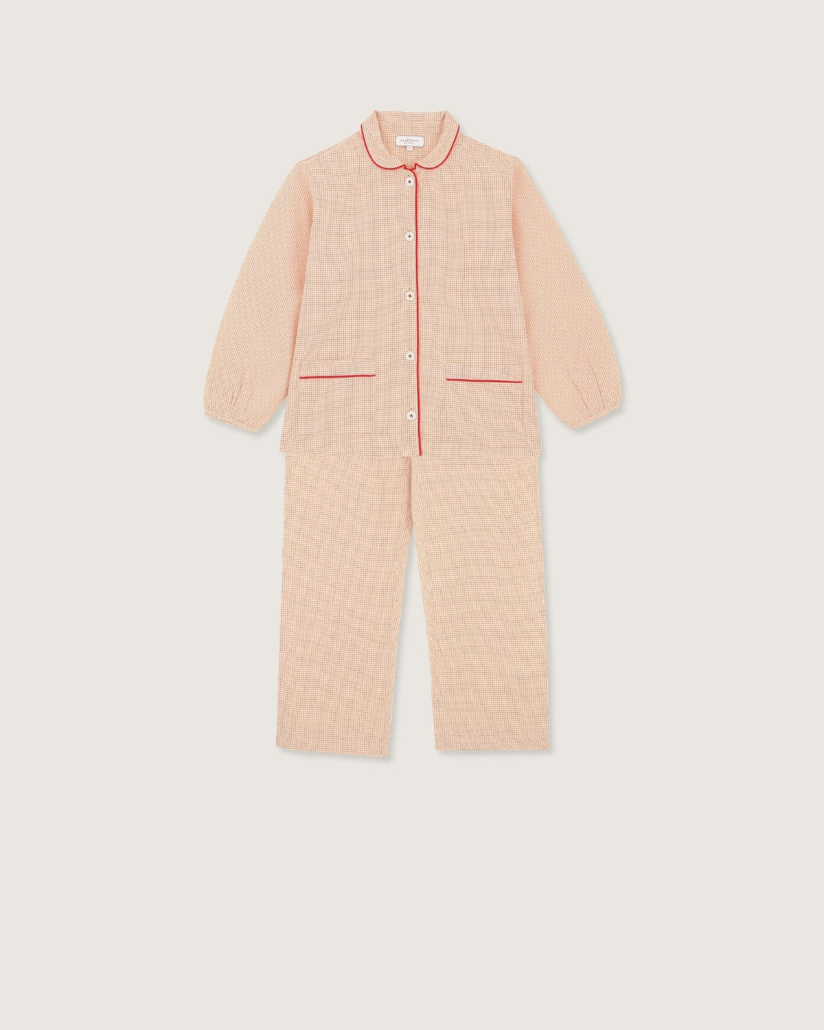 Pyjama Claudine carreaux rouges - Scarlette Ateliers
