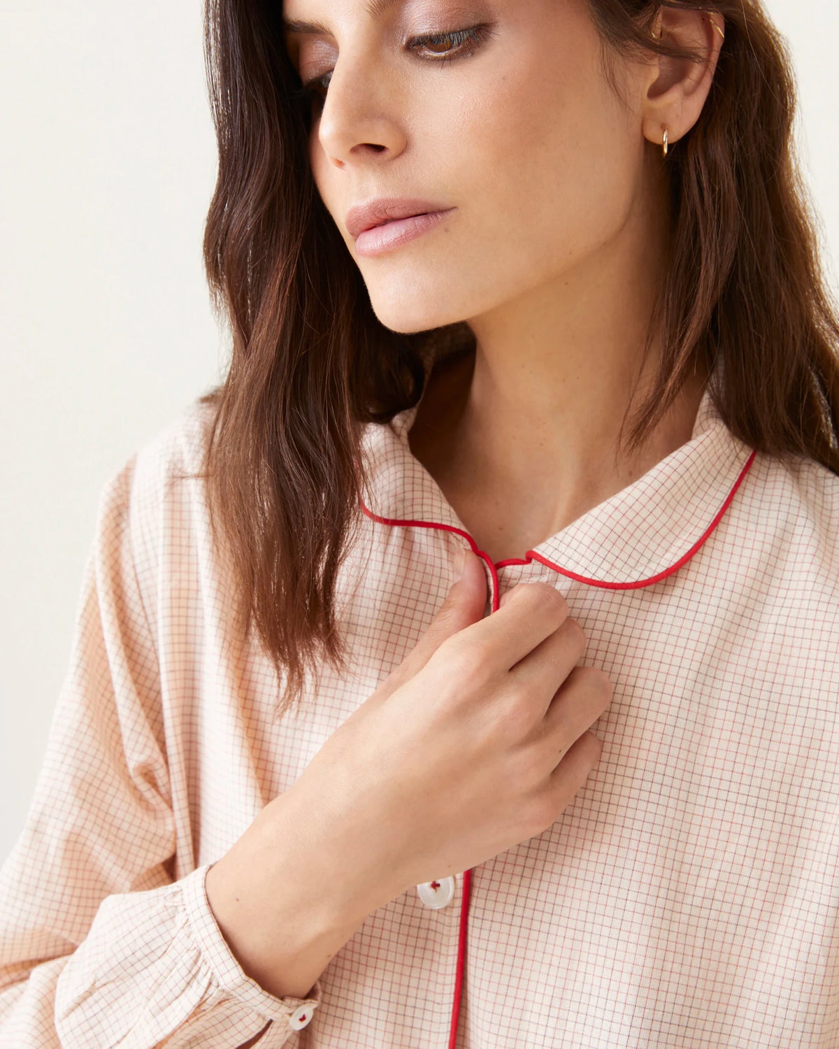 Pyjama Claudine carreaux rouges - Scarlette Ateliers