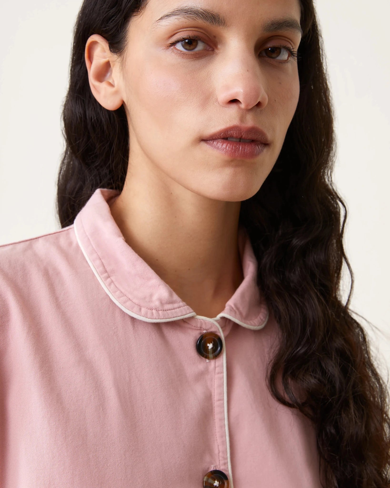 Pyjama Claudine flanelle rose - Scarlette Ateliers