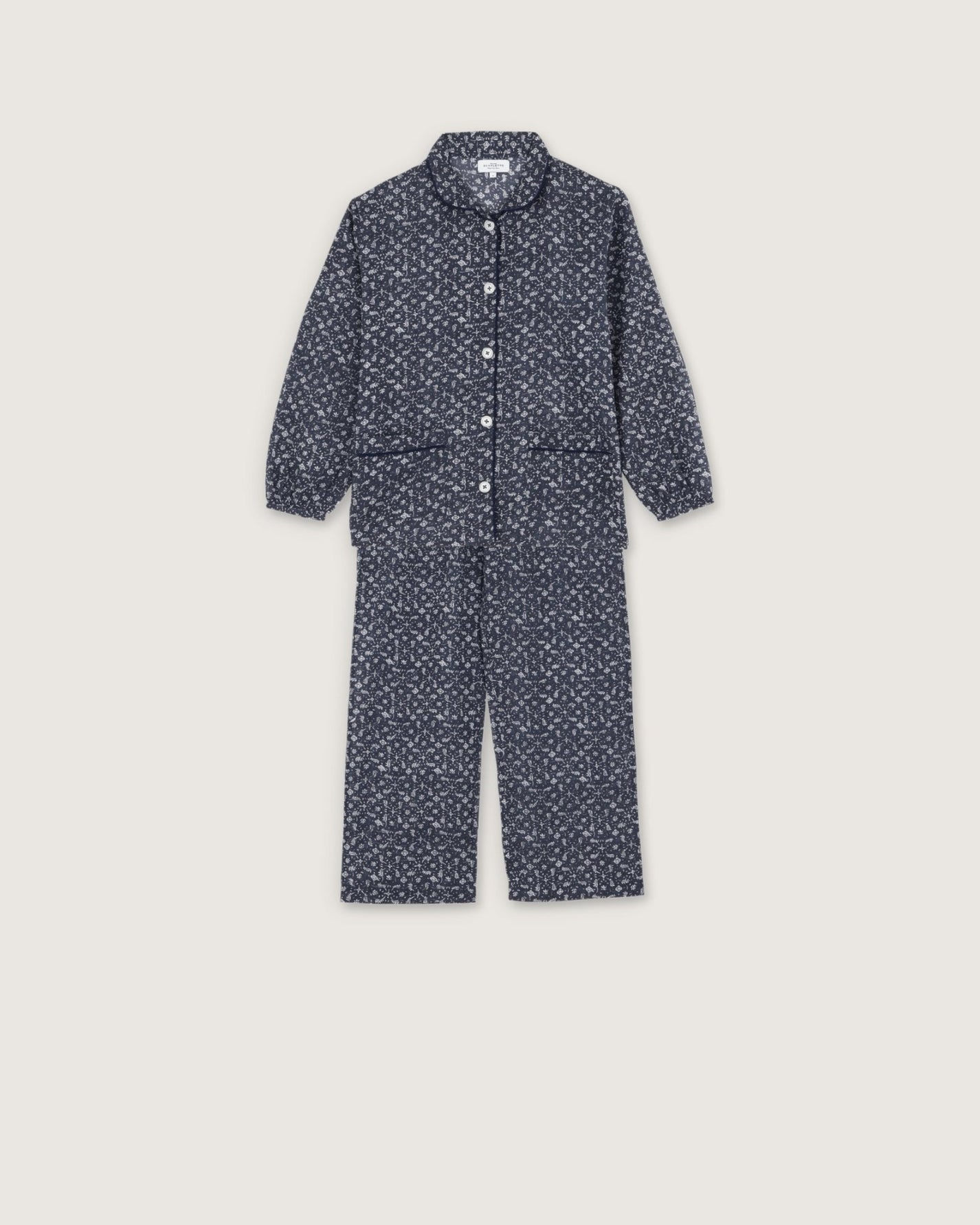 Pyjama Claudine imprimé Marge bleu - Scarlette Ateliers