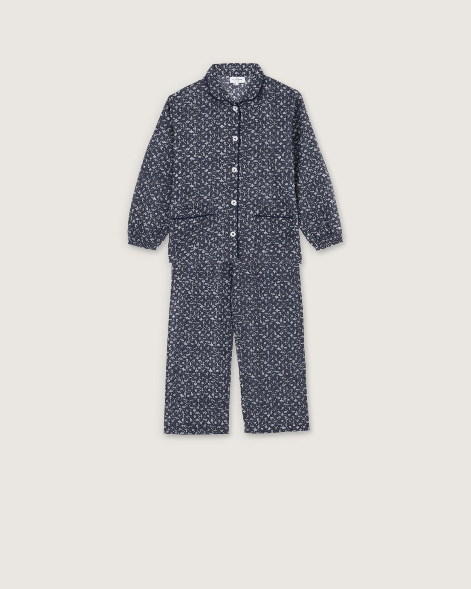 Pyjama Claudine imprimé Marge bleu - Scarlette Ateliers