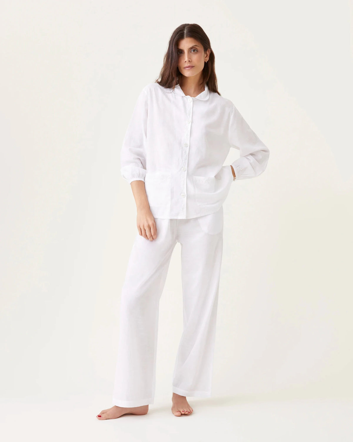 Pyjama Misha broderies blanches - Scarlette Ateliers