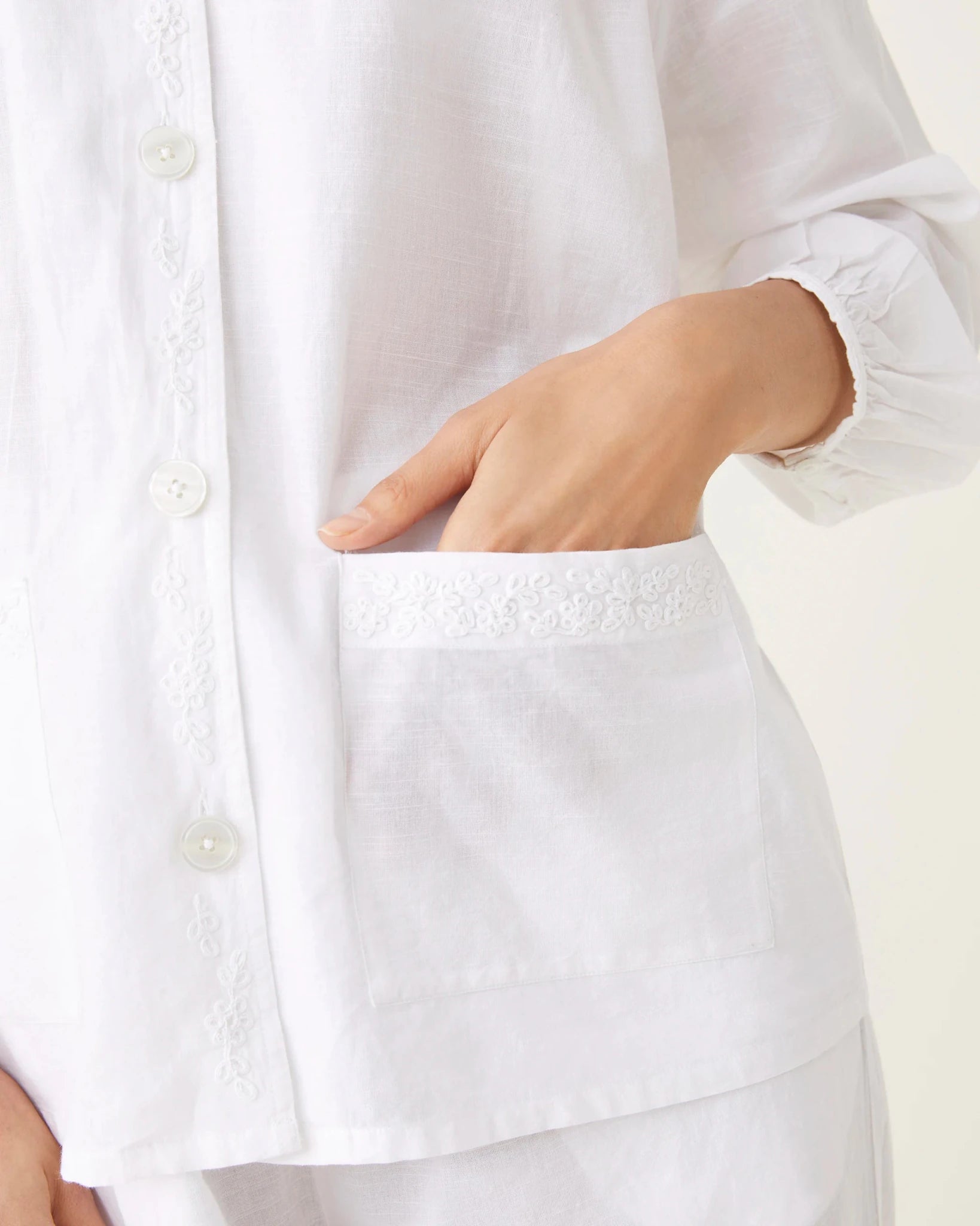 Pyjama Misha broderies blanches - Scarlette Ateliers