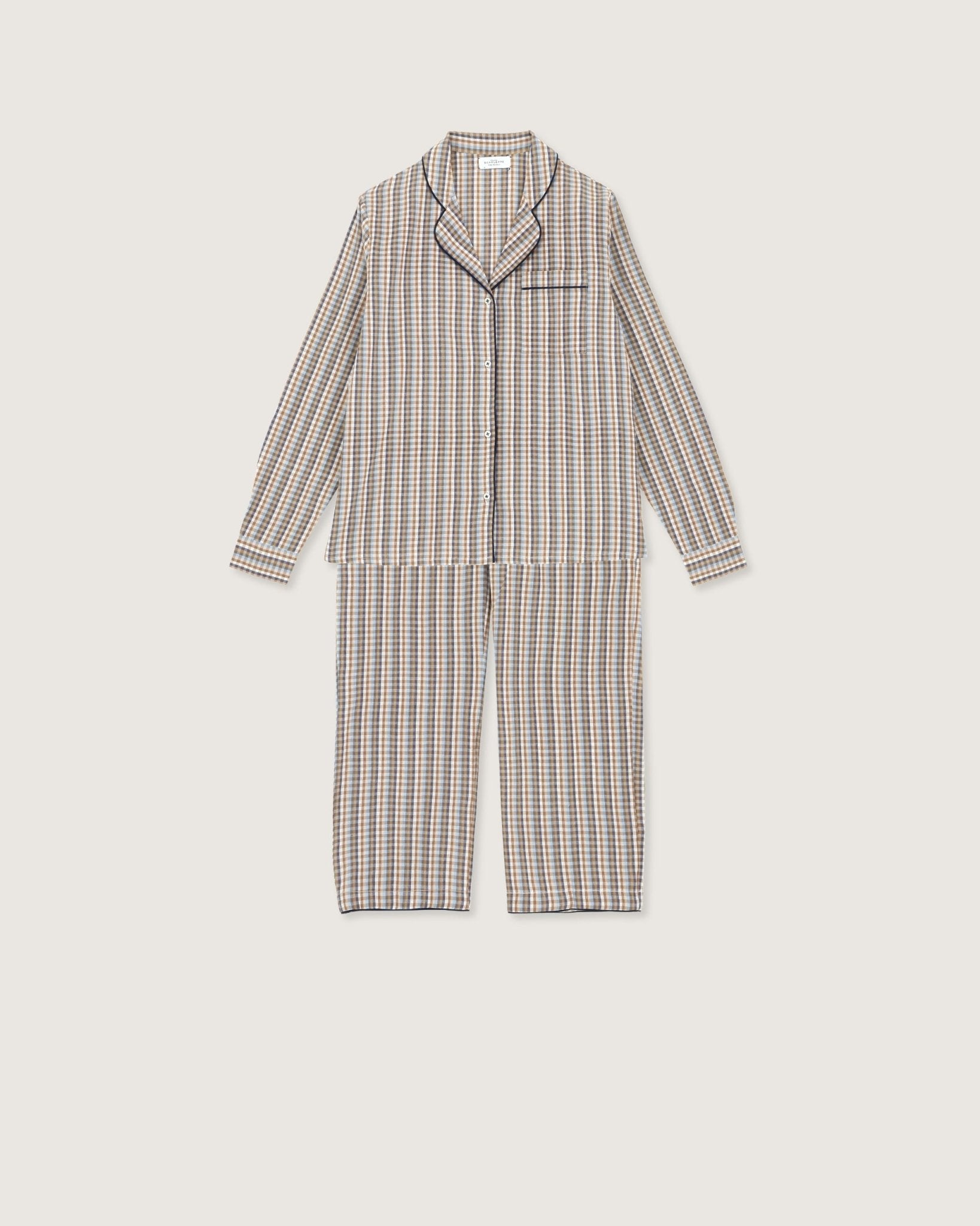Pyjama Thelma carreaux moka - Scarlette Ateliers
