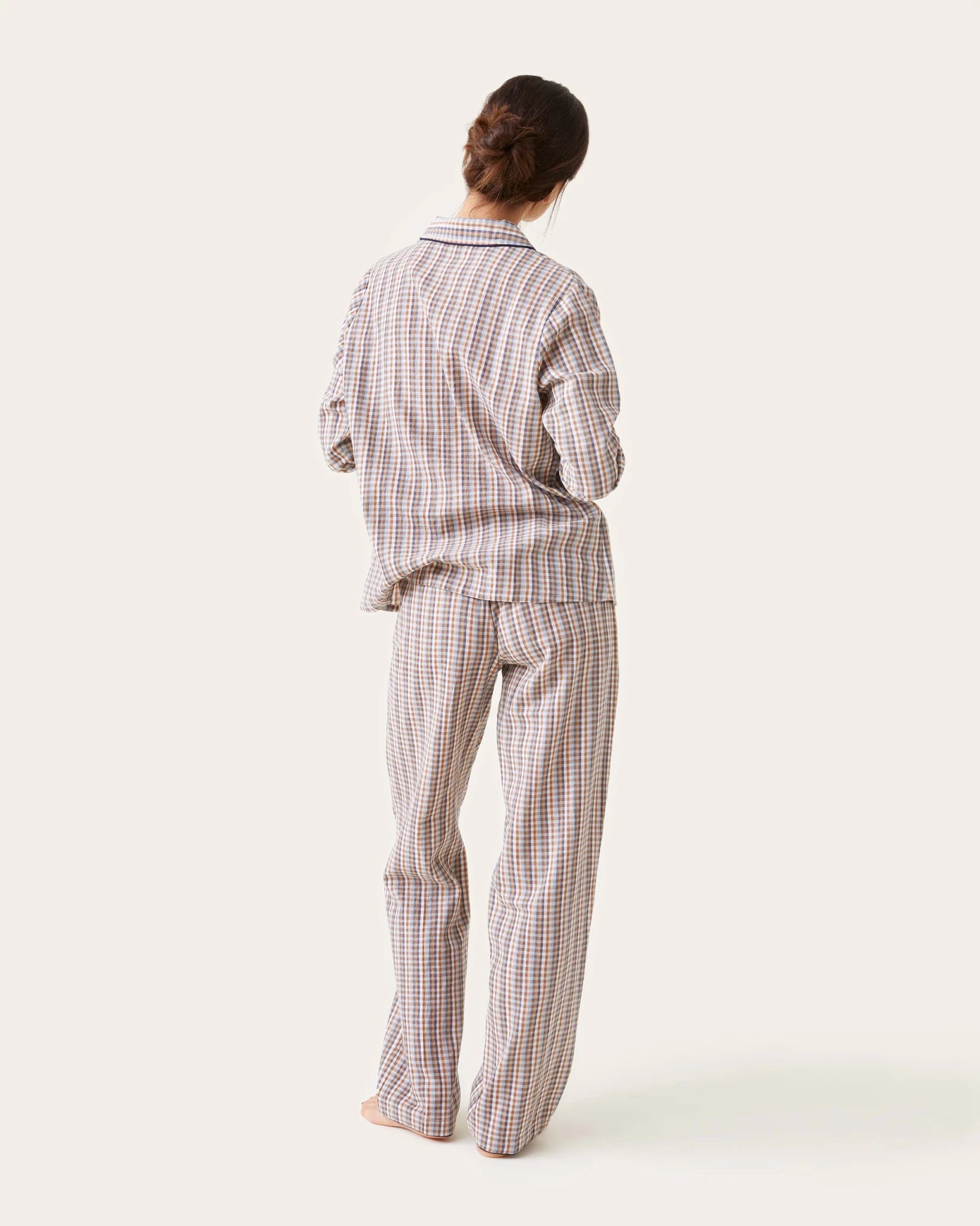 Pyjama Thelma carreaux moka - Scarlette Ateliers