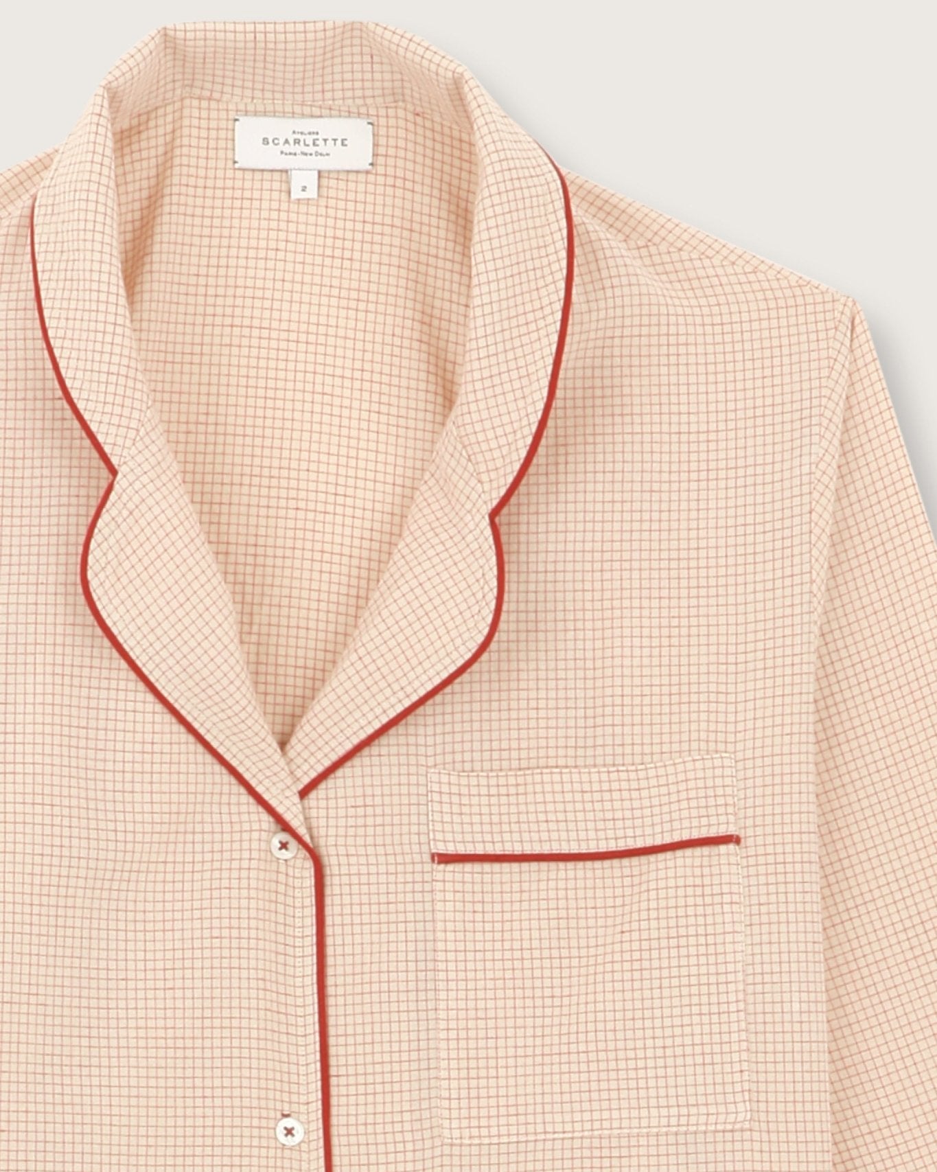 Pyjama Thelma carreaux rouges - Scarlette Ateliers