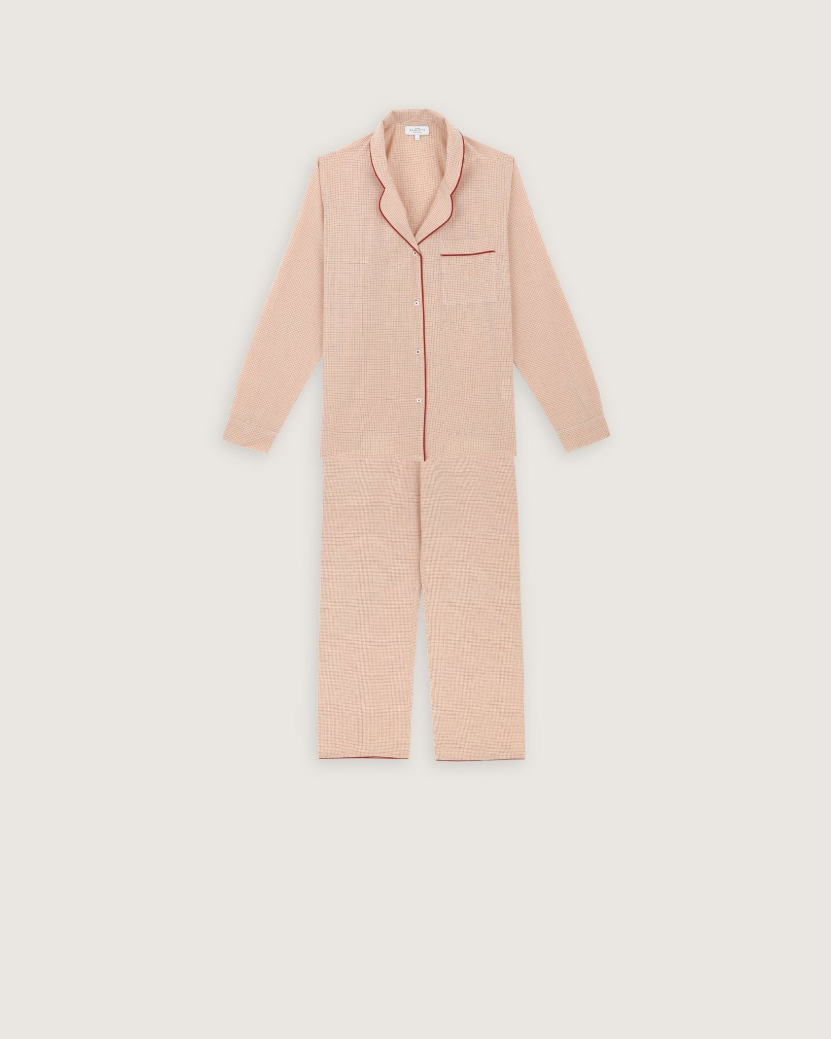 Pyjama Thelma carreaux rouges - Scarlette Ateliers