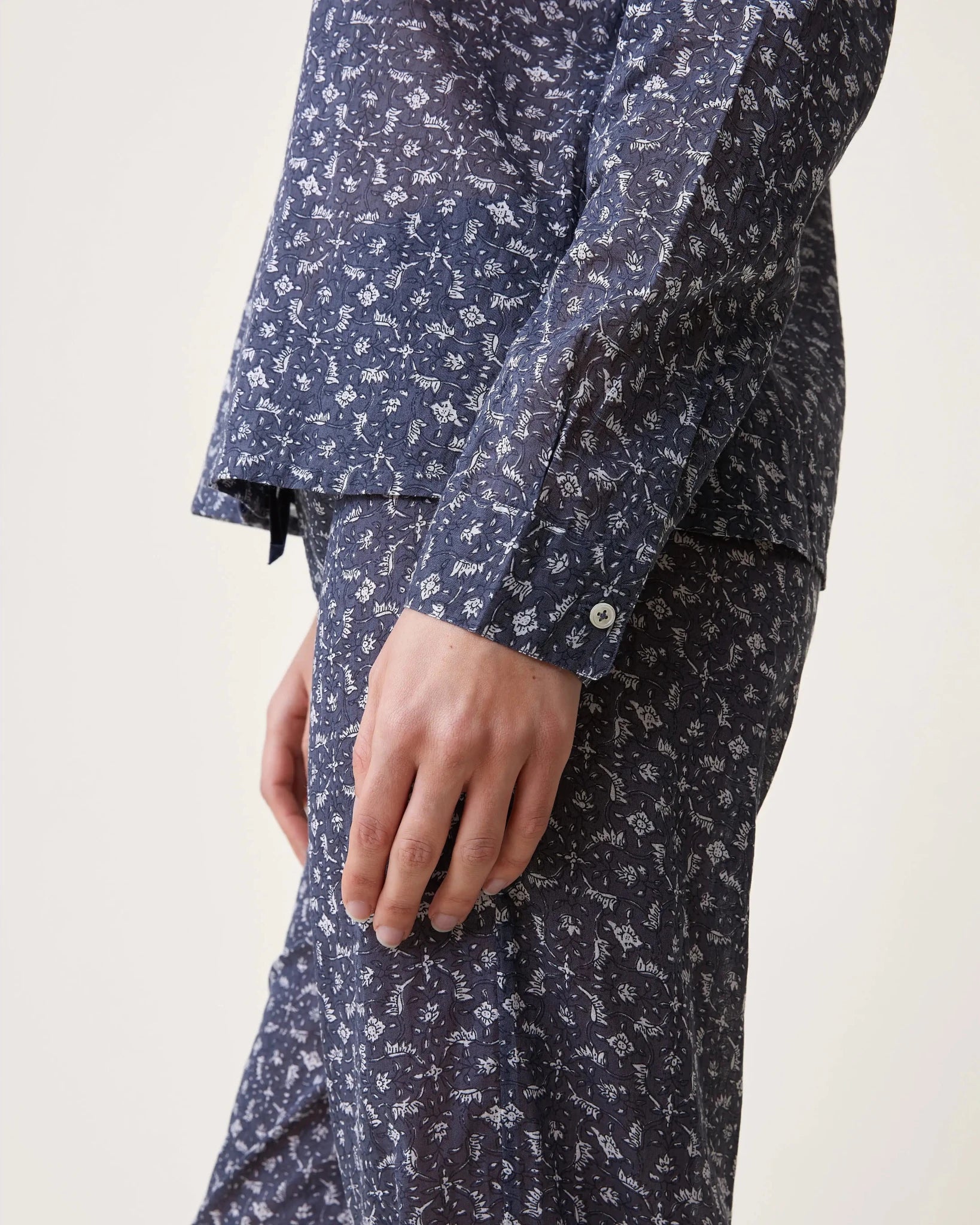 Pyjama Thelma imprimé Marge bleu - Scarlette Ateliers