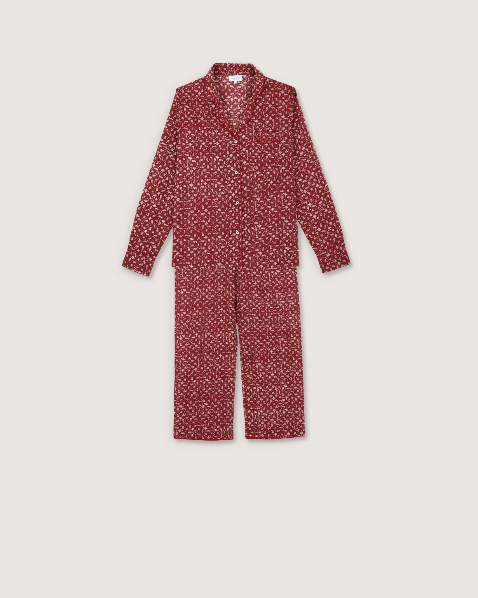 Pyjama Thelma imprimé Marge rouge - Scarlette Ateliers