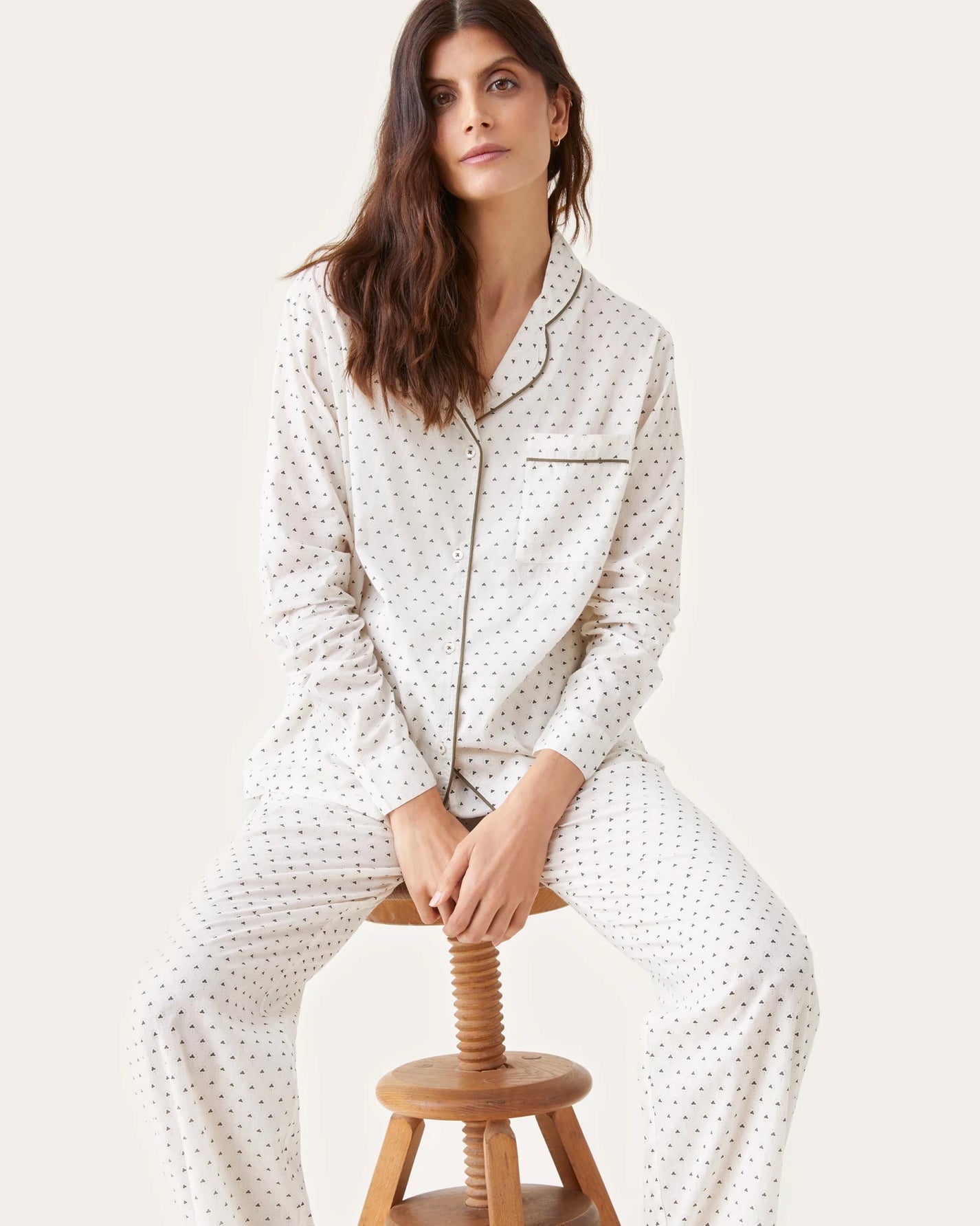 Pyjama Thelma imprimé tod vert - Scarlette Ateliers