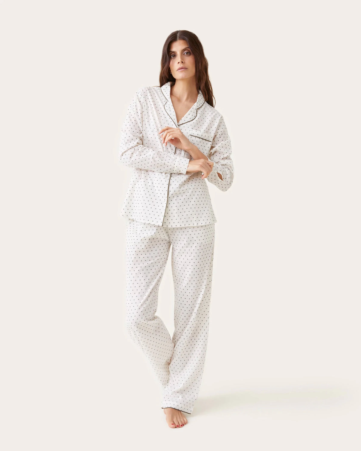 Pyjama Thelma imprimé tod vert - Scarlette Ateliers
