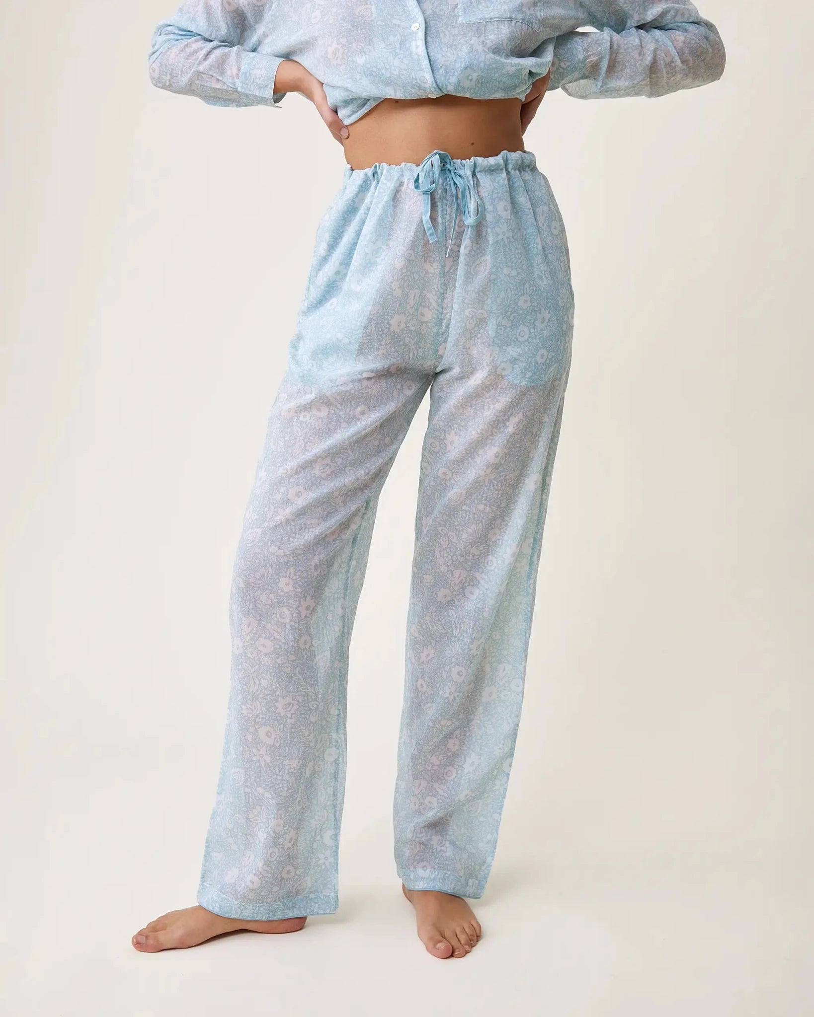 Pyjama Thelma imprimé Victor bleu - Scarlette Ateliers