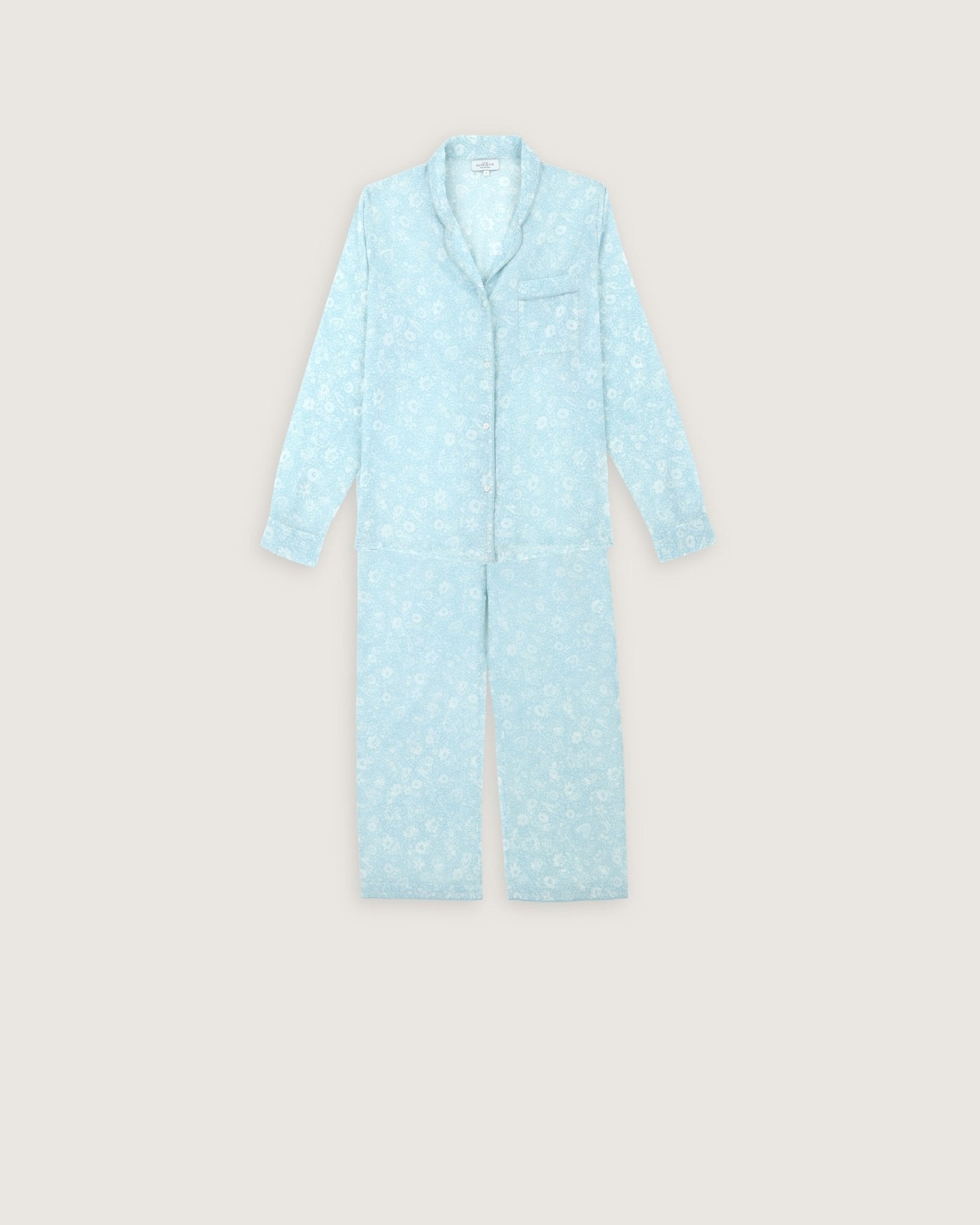 Pyjama Thelma imprimé Victor bleu - Scarlette Ateliers