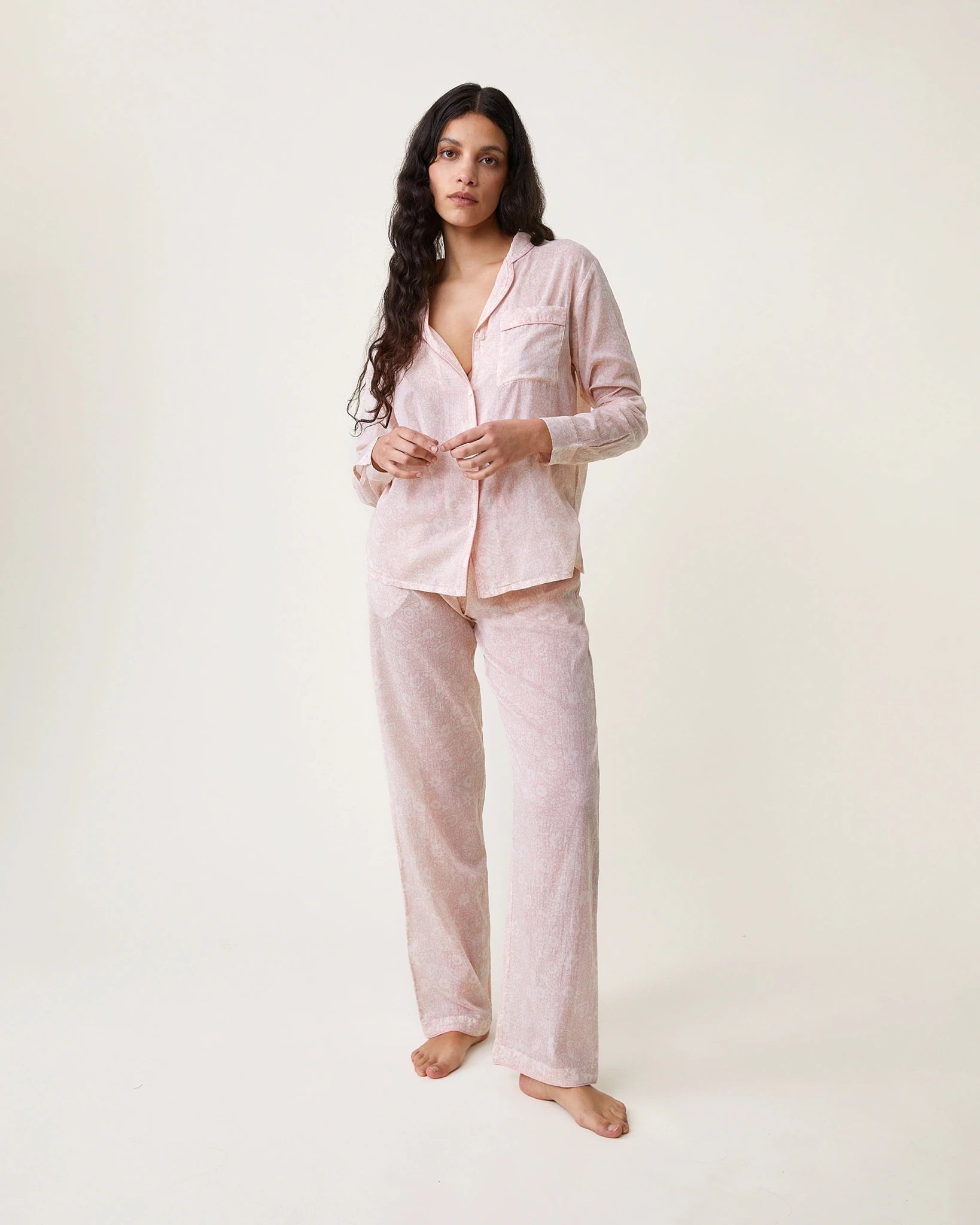 Pyjama Thelma imprimé Victor rose - Scarlette Ateliers