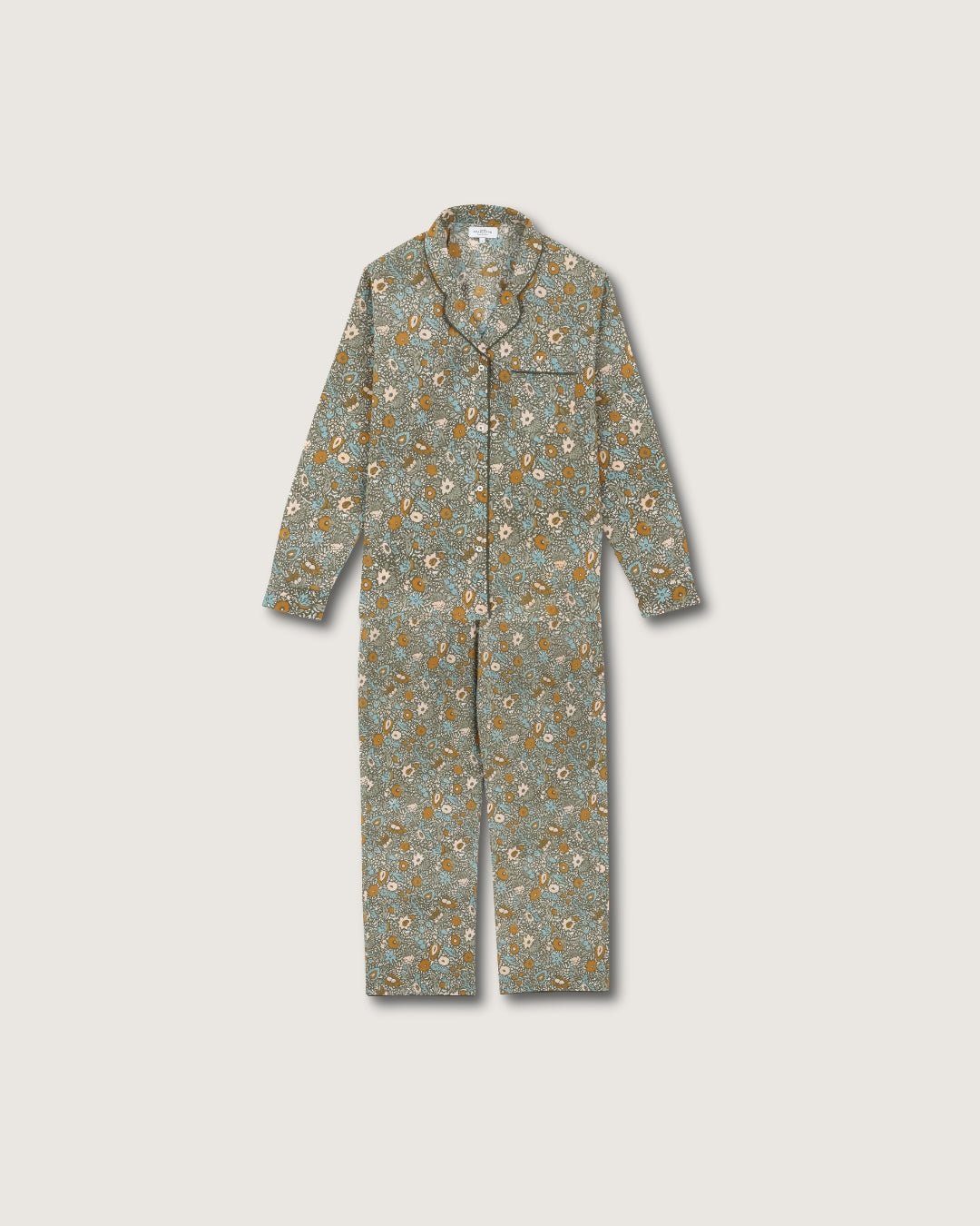 Pyjama Thelma imprimé Victoria orange - Scarlette Ateliers