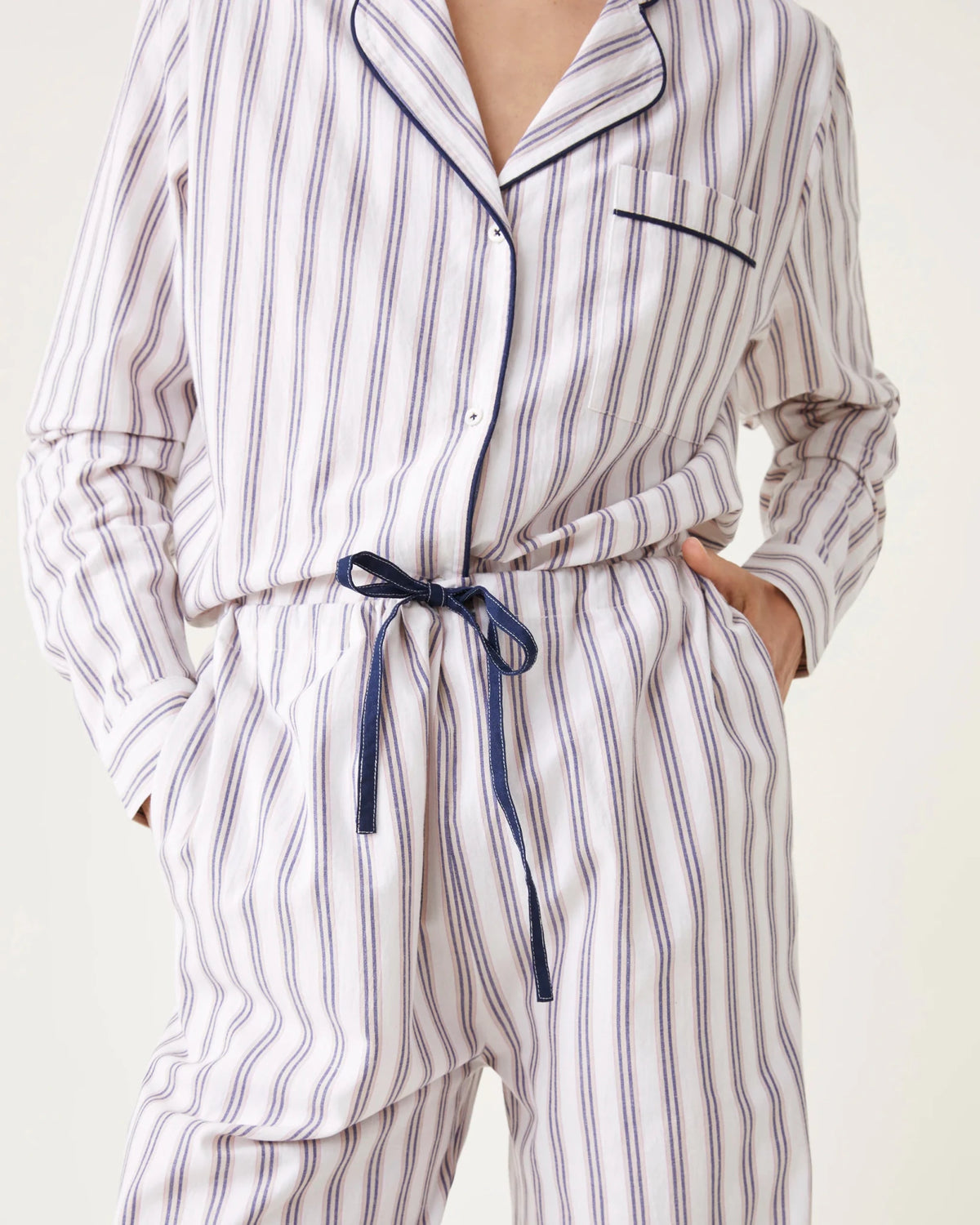 Pyjama Thelma rayures mist - Scarlette Ateliers