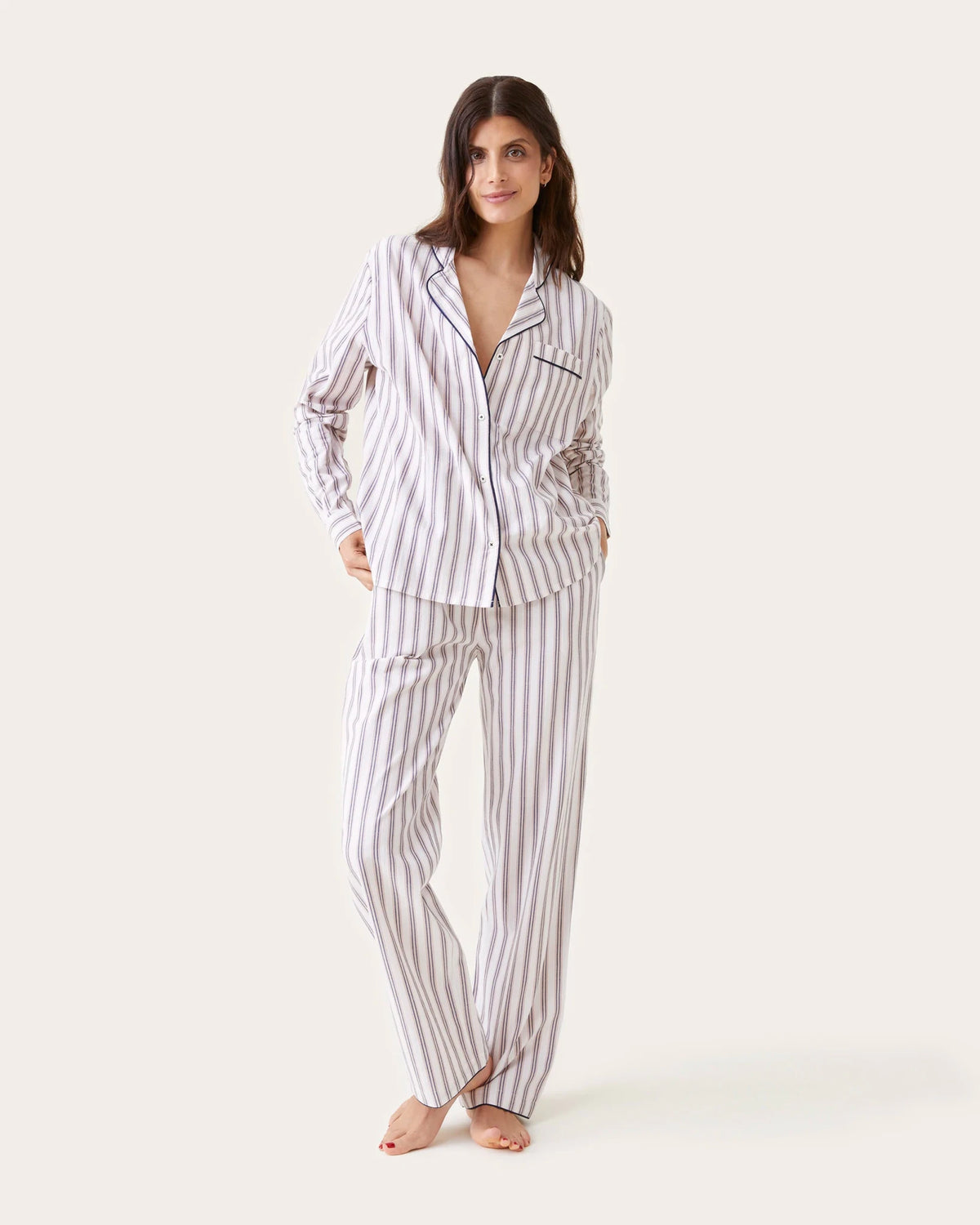 Pyjama Thelma rayures mist - Scarlette Ateliers